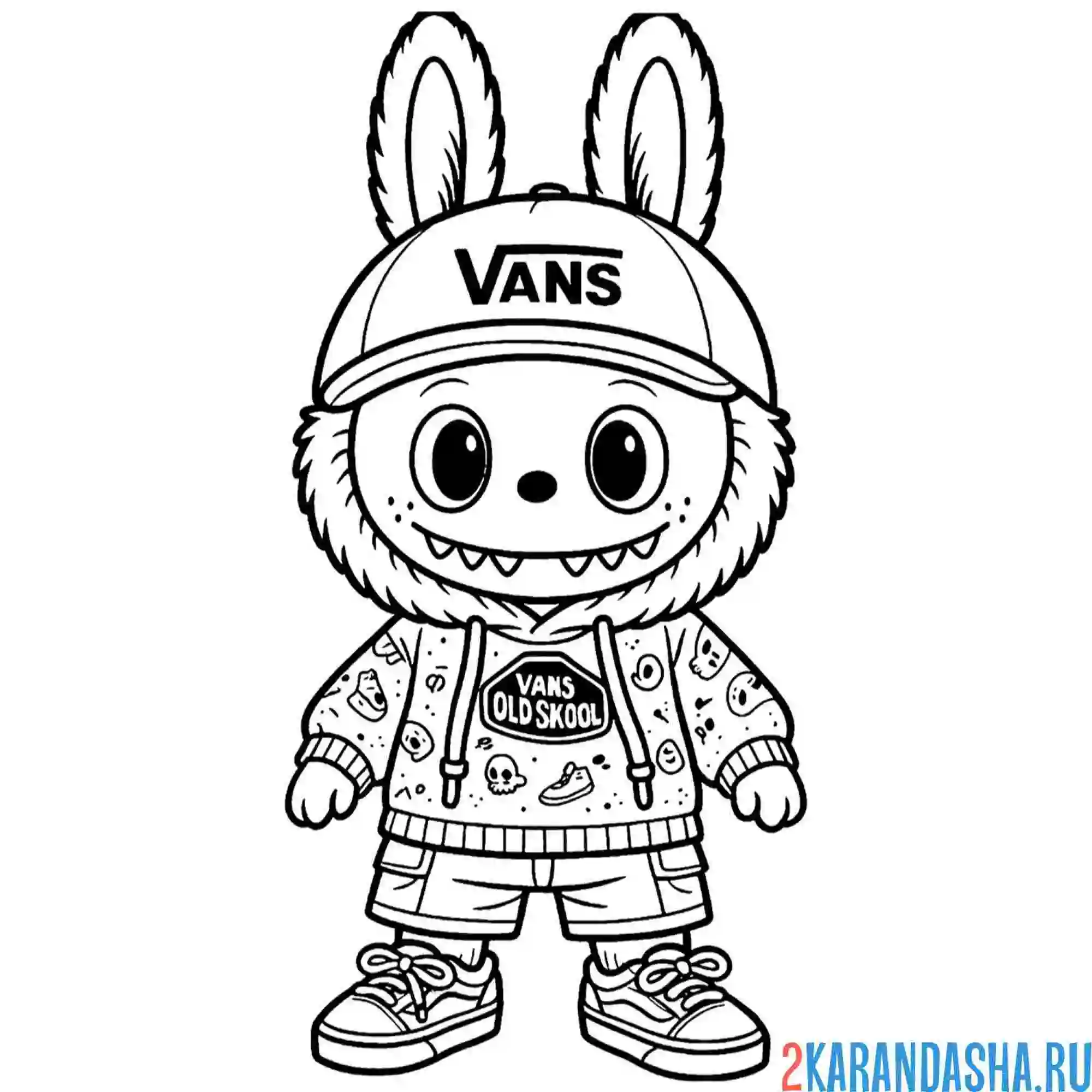 Раскраска лабубу парень