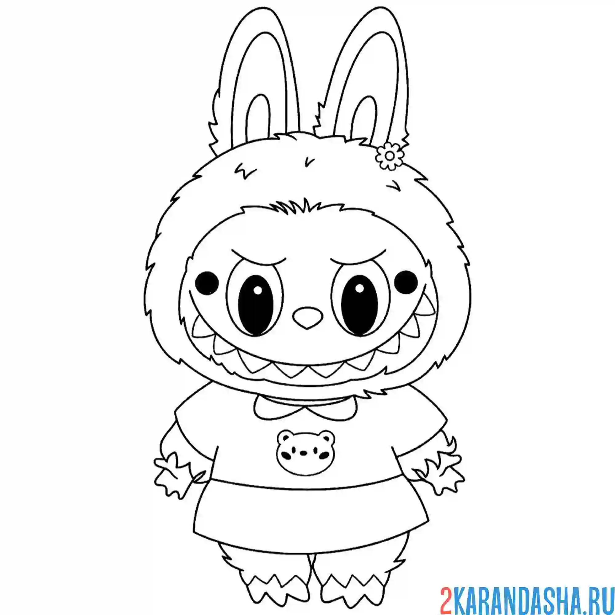 Раскраска лабубу новый наряд