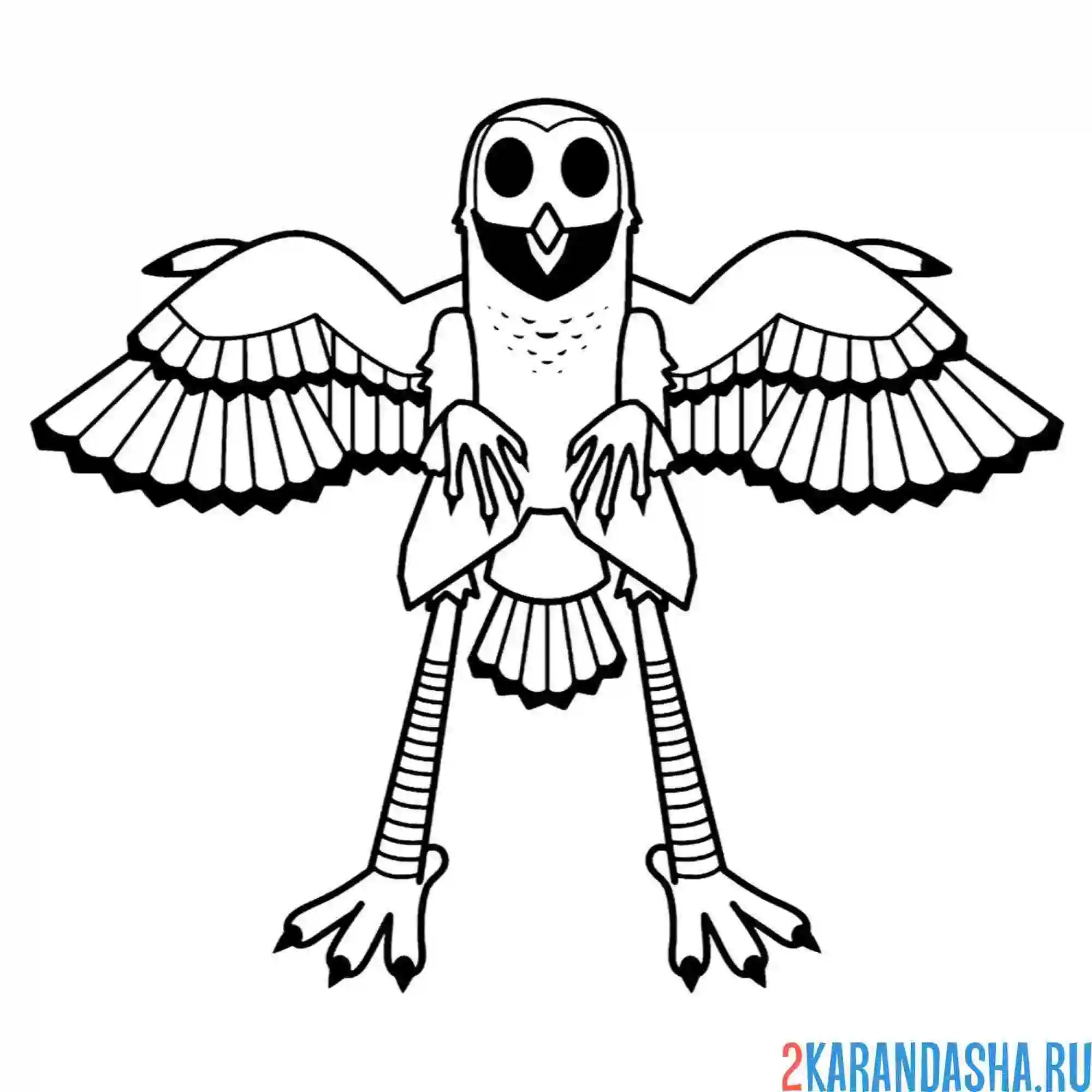 Раскраска 99 ночей в лесу owl