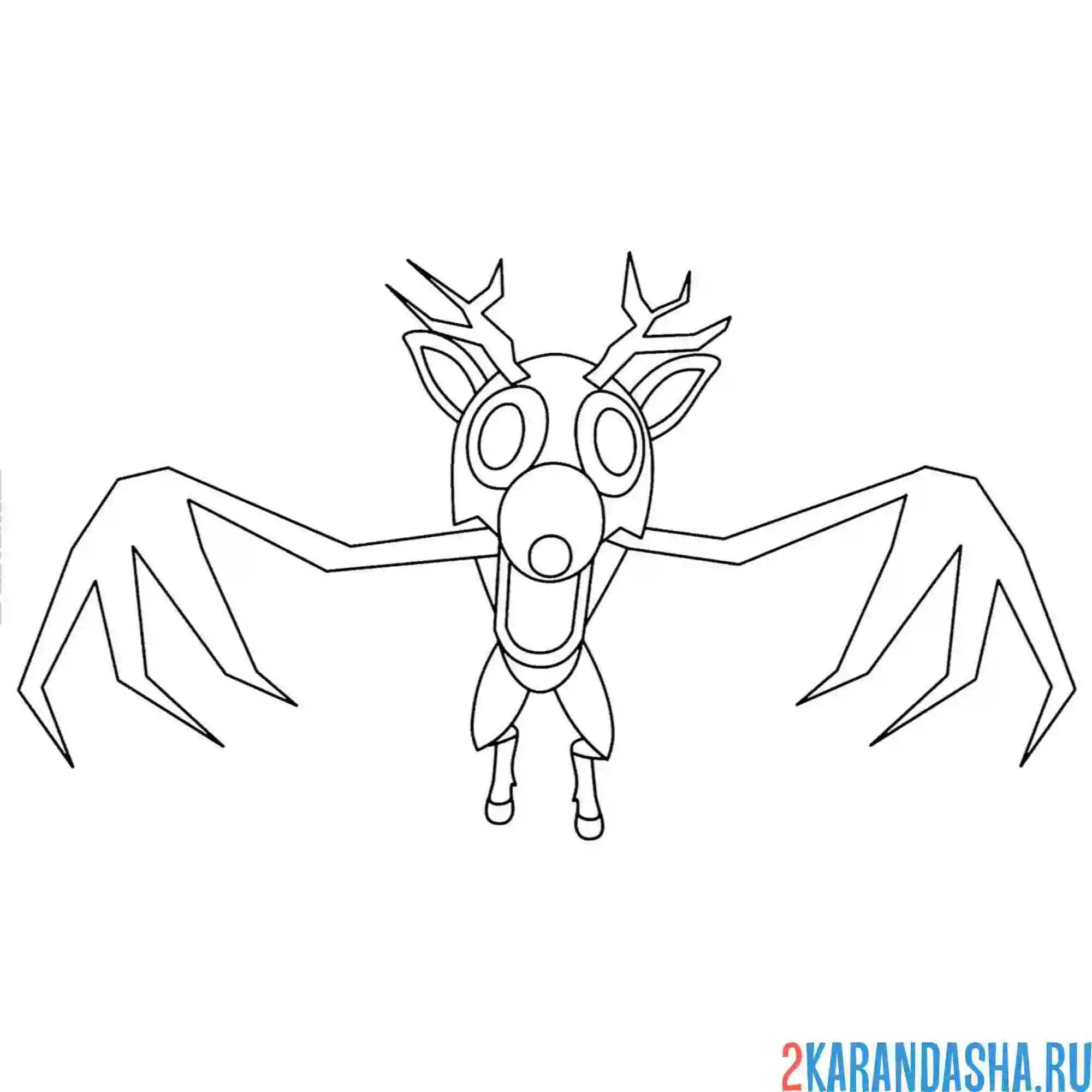 Раскраска 99 ночей в лесу deer