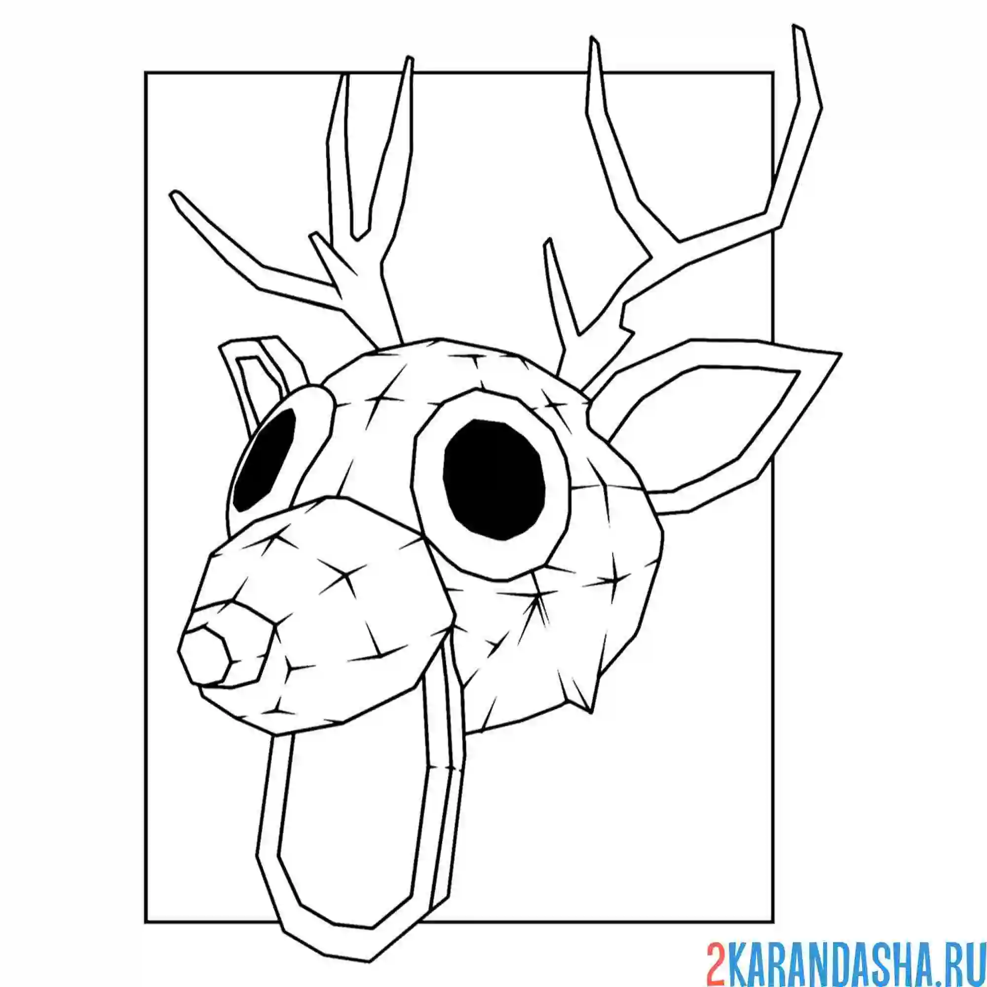 Раскраска 99 ночей в лесу голова оленя