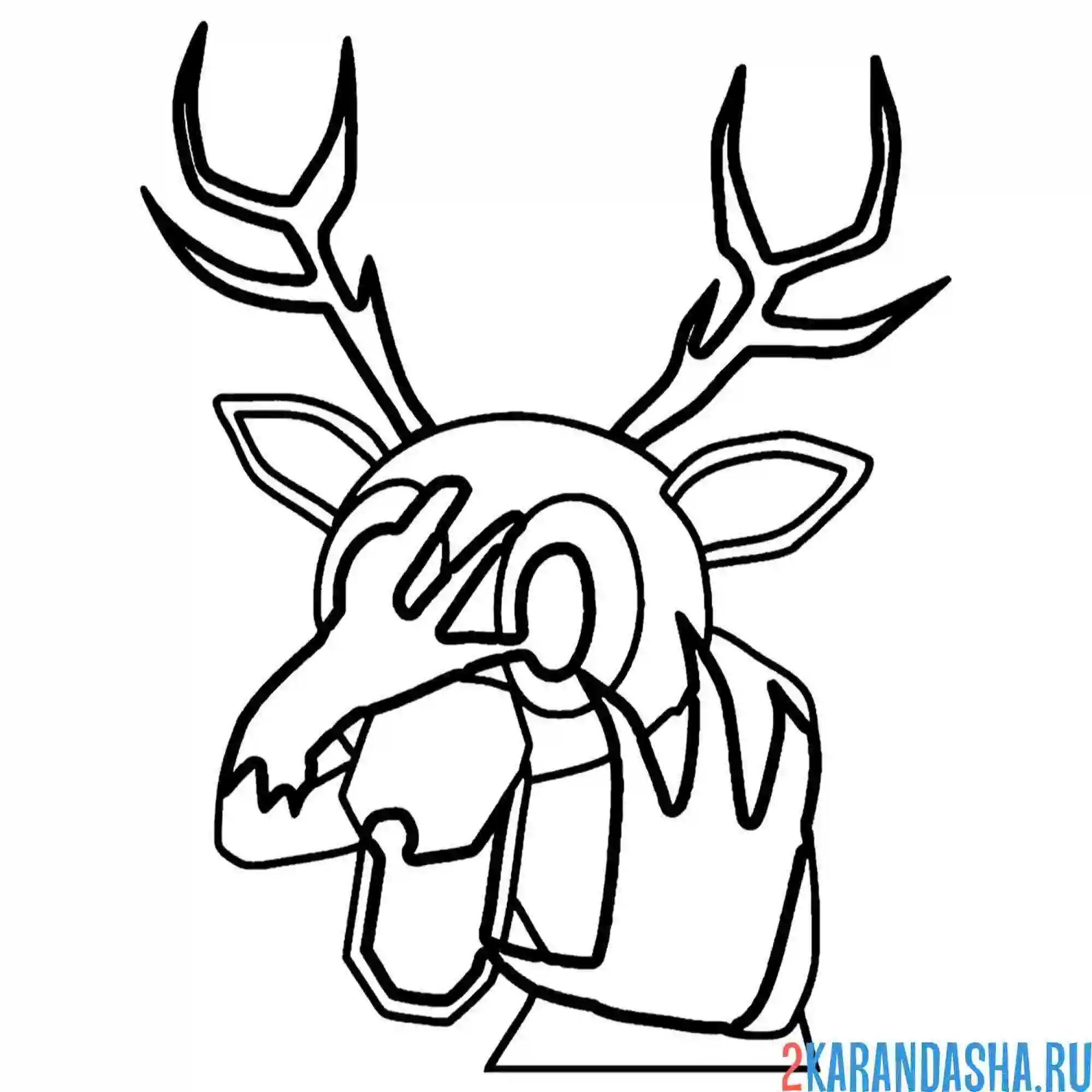 Раскраска 99 ночей в лесу олень рука