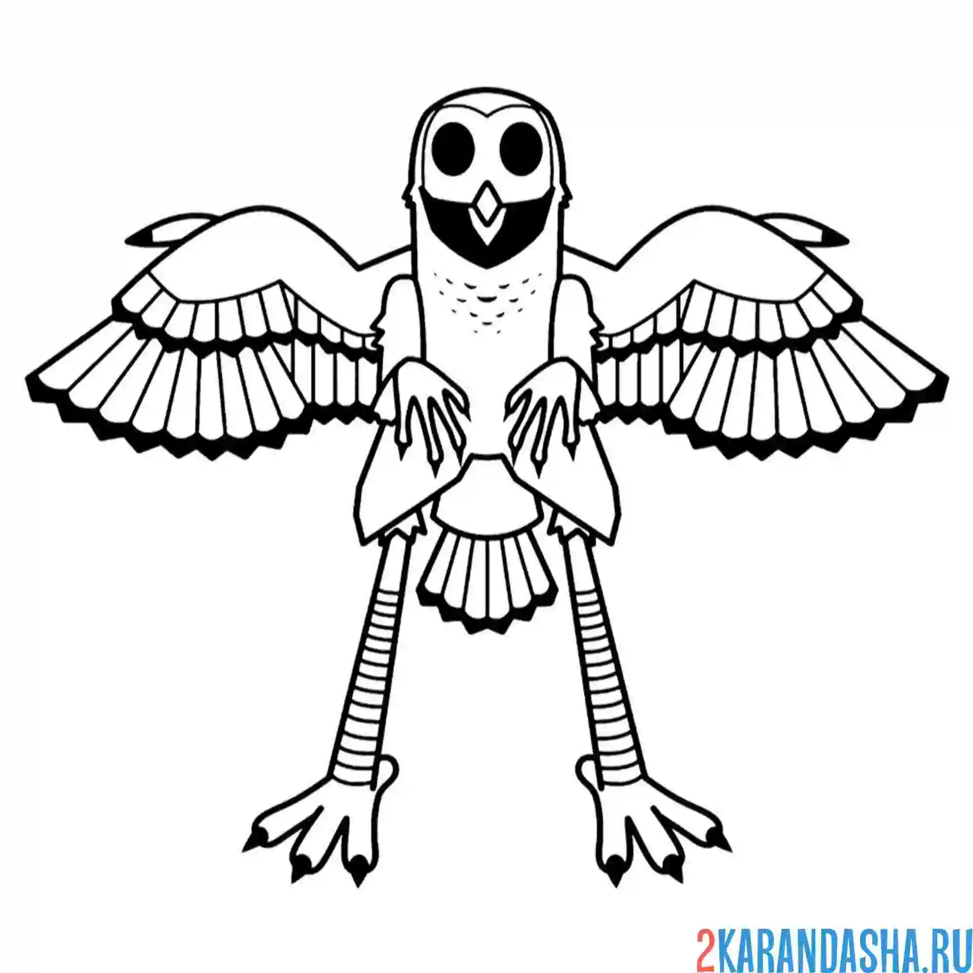 Раскраска 99 ночей в лесу совушка