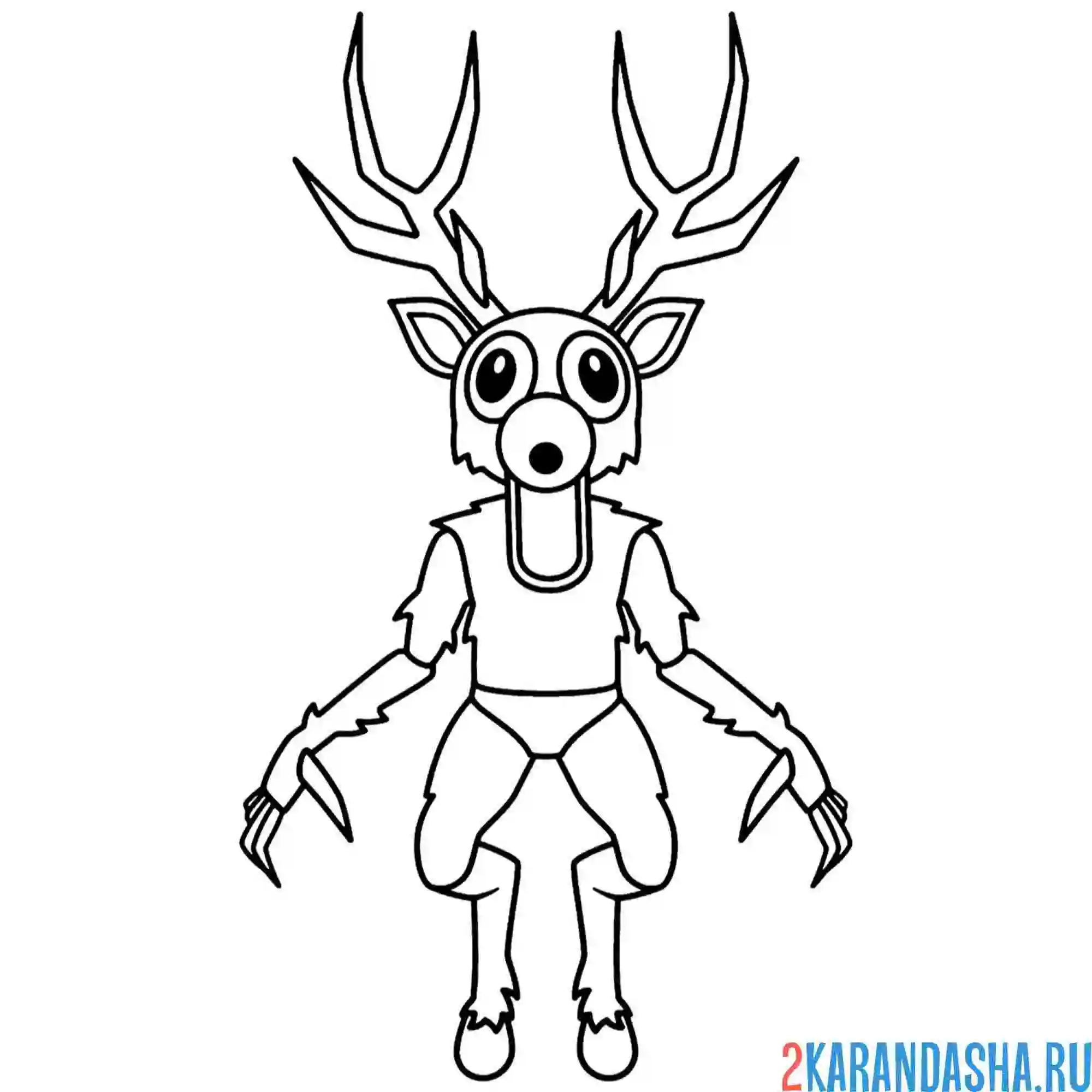 Раскраска 99 ночей в лесу deer прячься