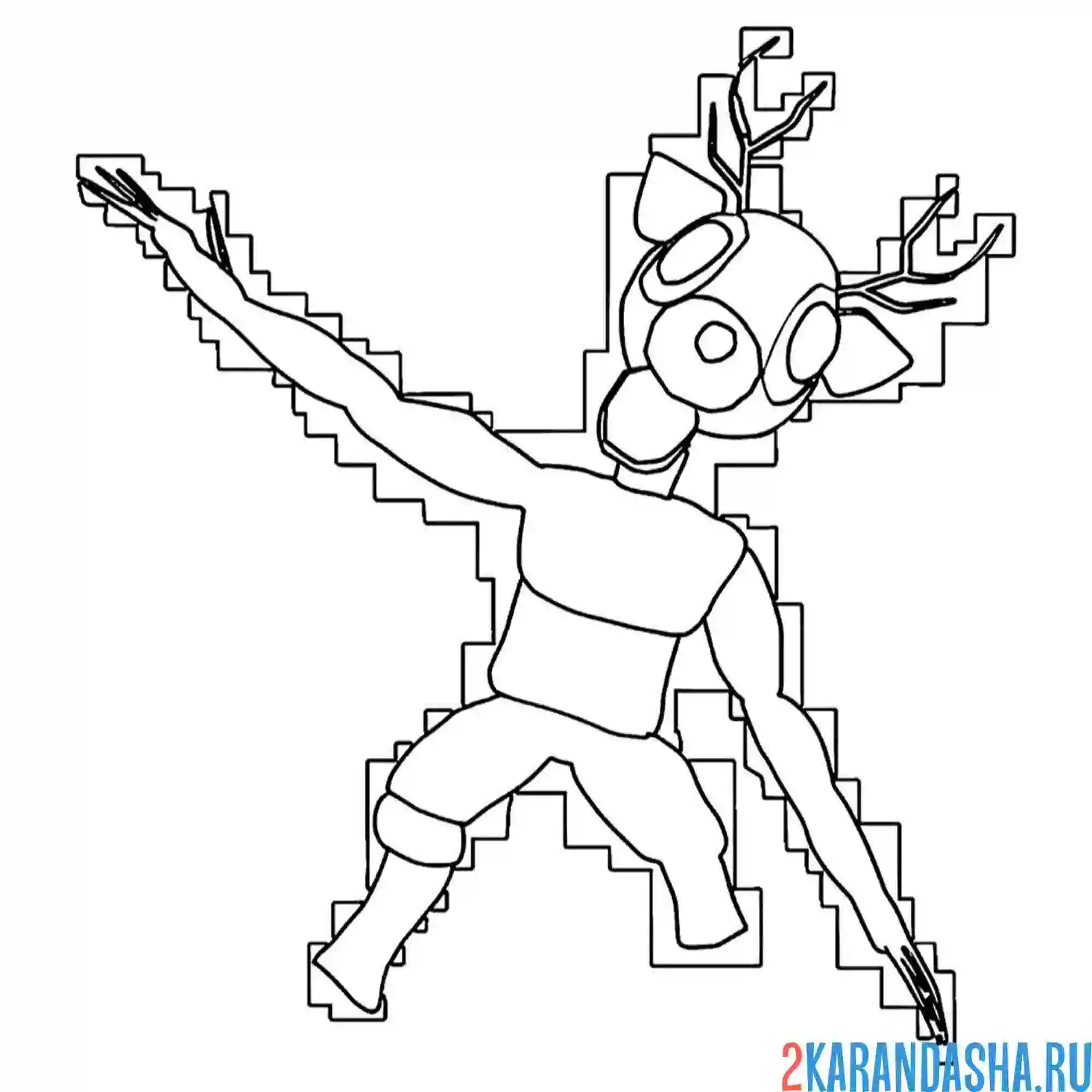 Раскраска 99 ночей в лесу пугающий deer