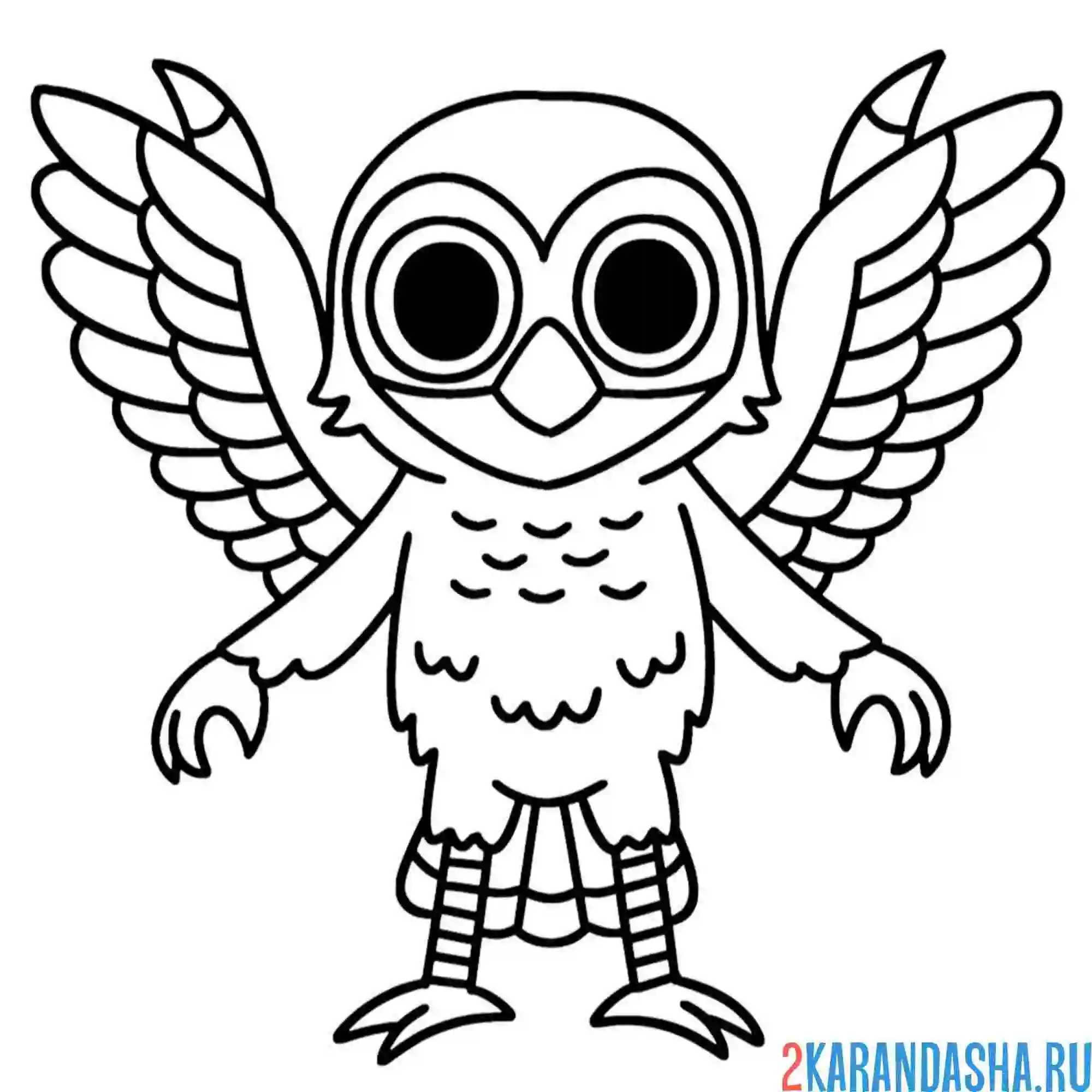 Раскраска 99 ночей в лесу маленькая сова