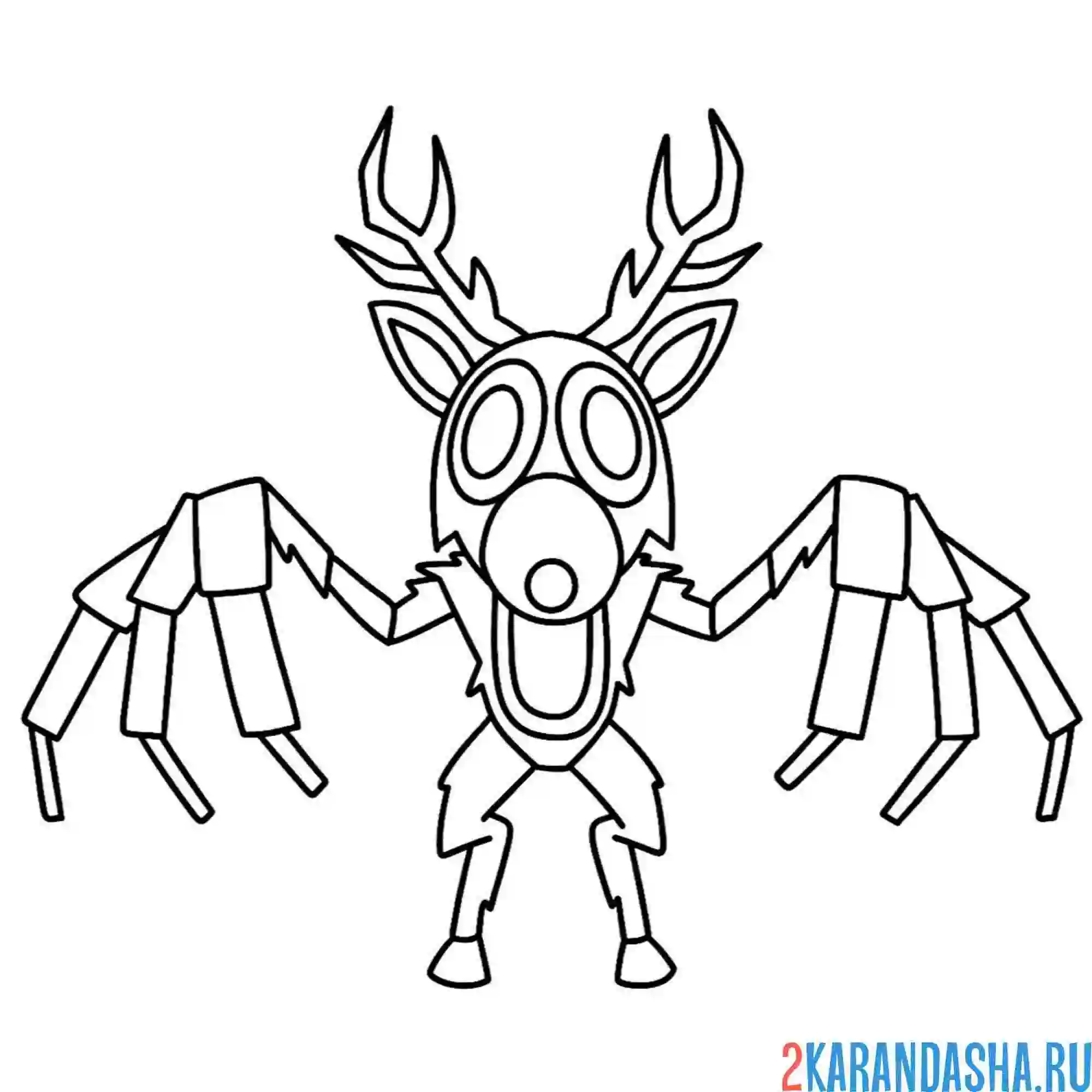 Раскраска 99 ночей в лесу deer олень бу