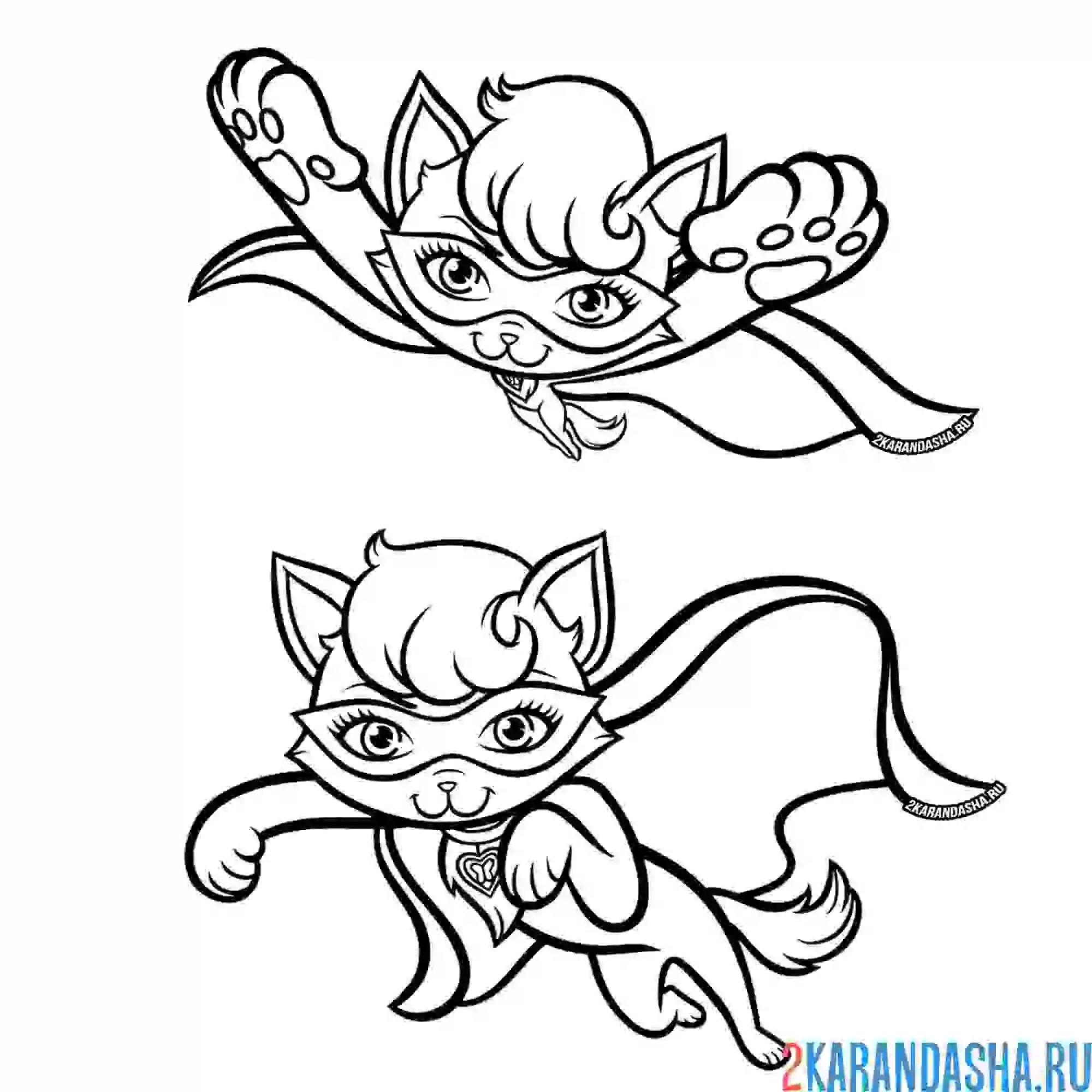 Раскраска барби кошечка супер-герой
