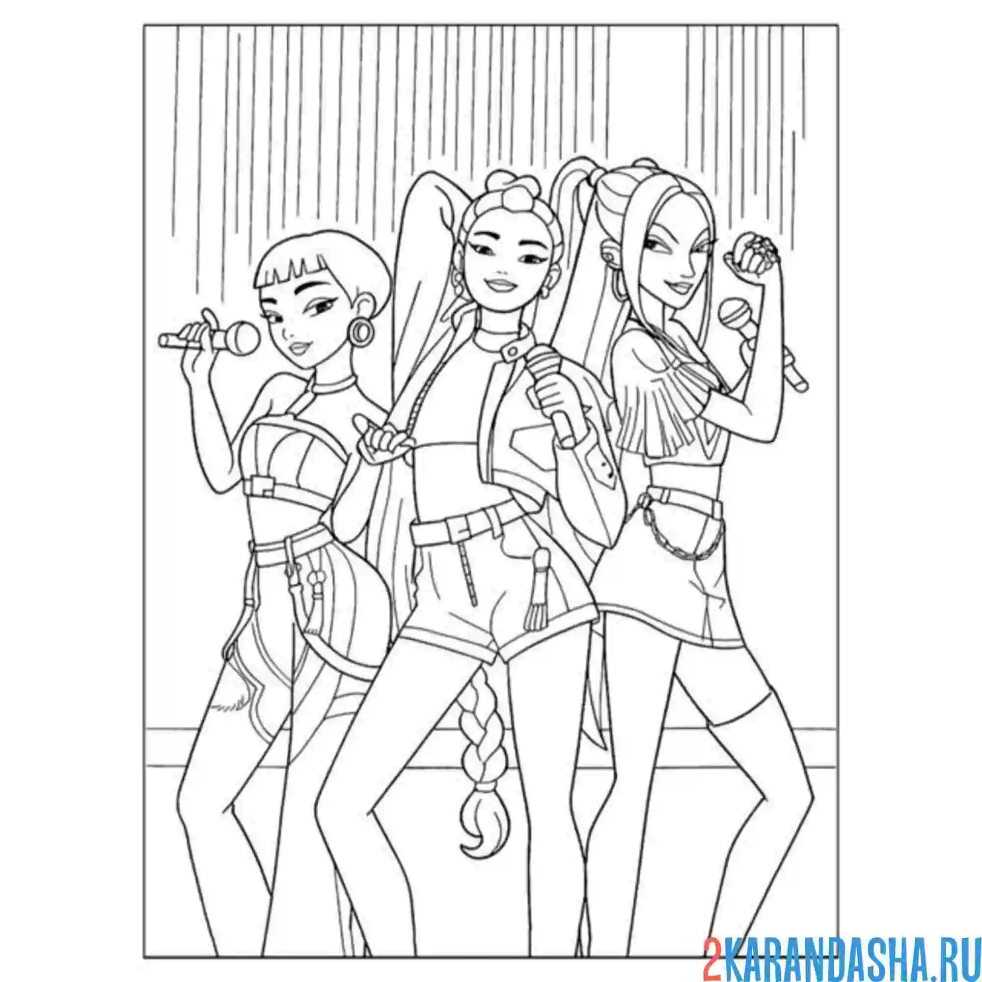 Раскраска певицы на сцене хантрикс