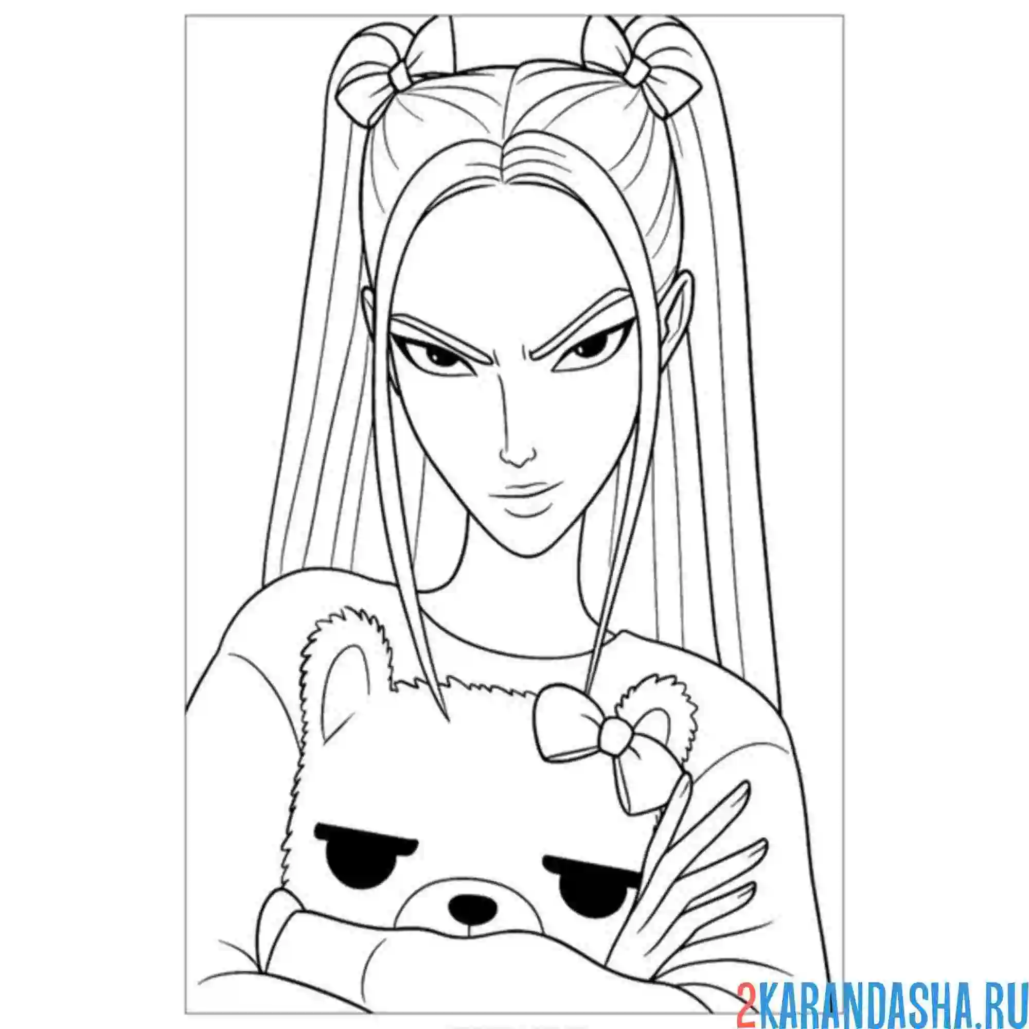 Раскраска руми серьезная хантрикс