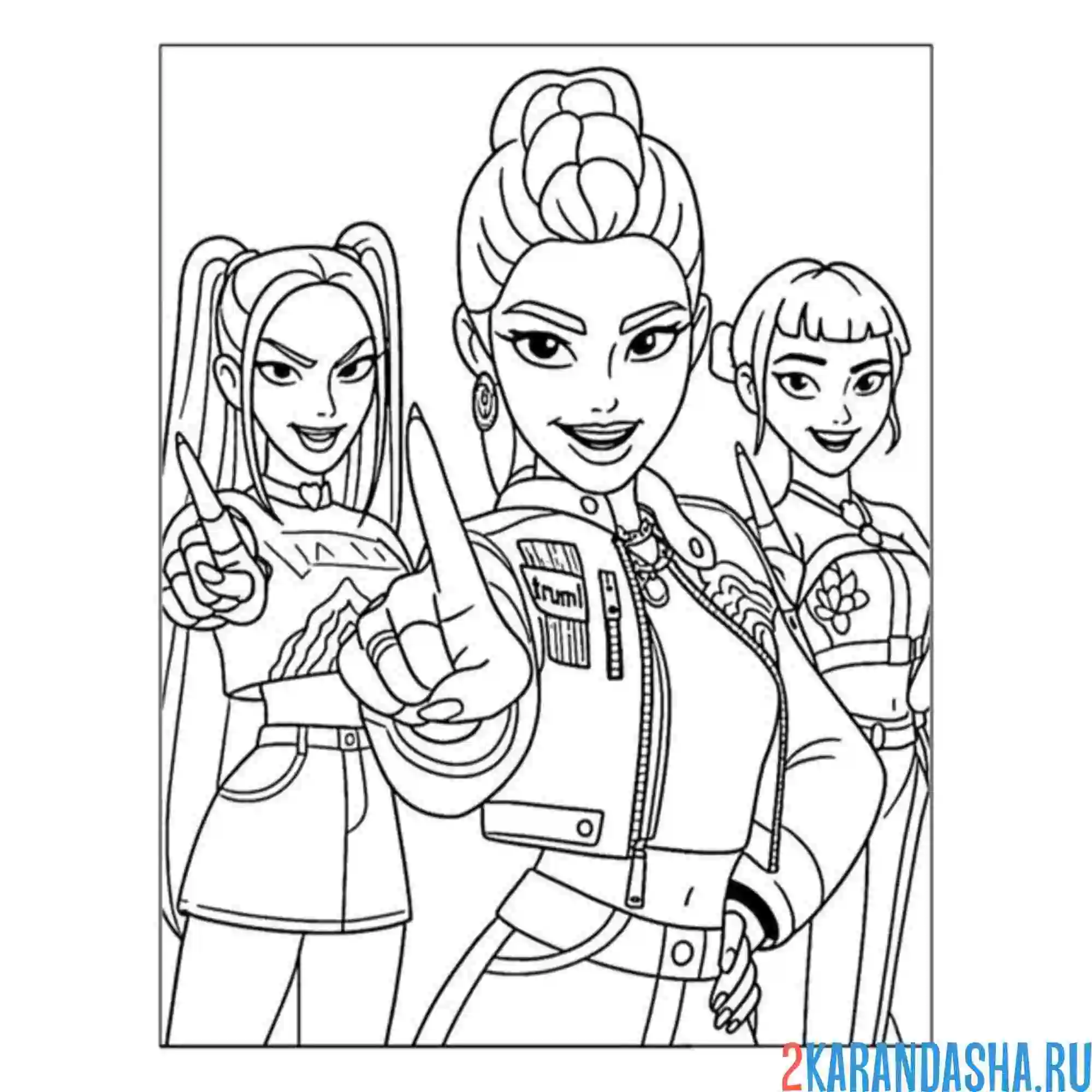 Раскраска девчонки хантрикс