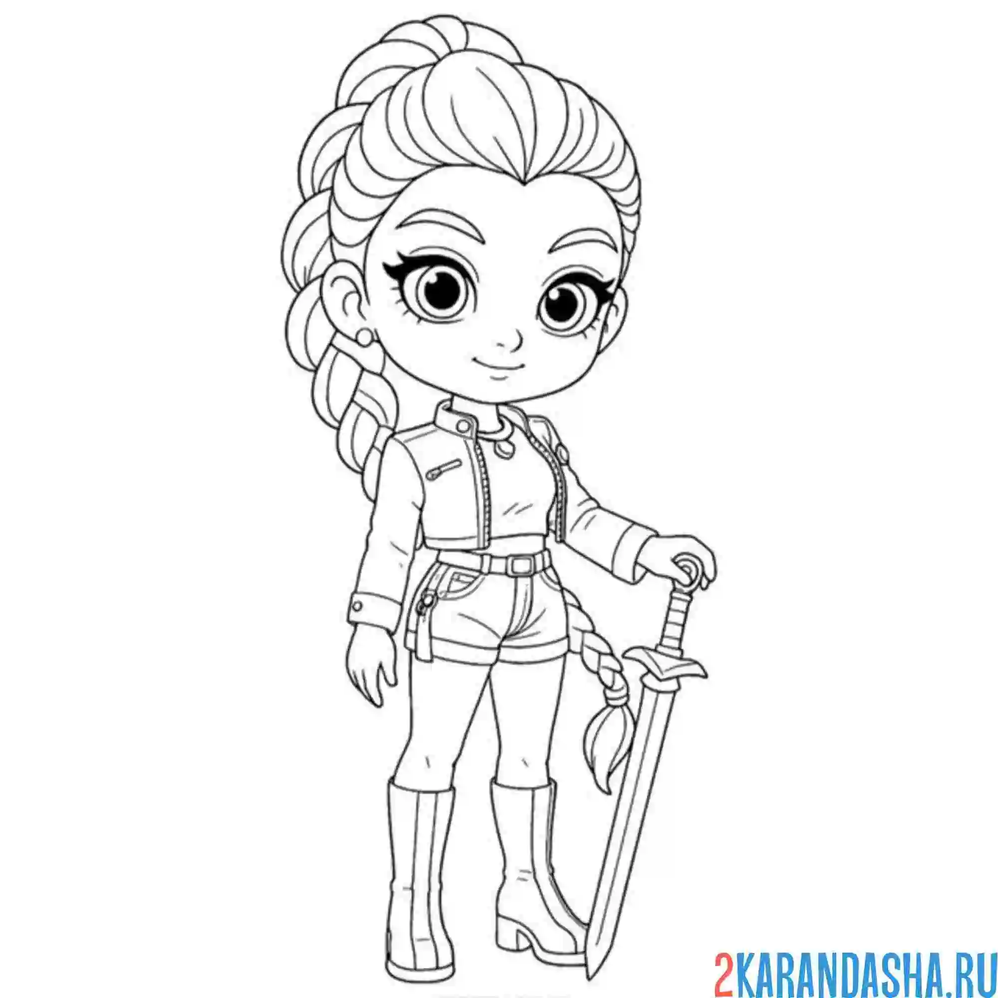 Раскраска мира кей-поп-охотницы на демонов хантрикс