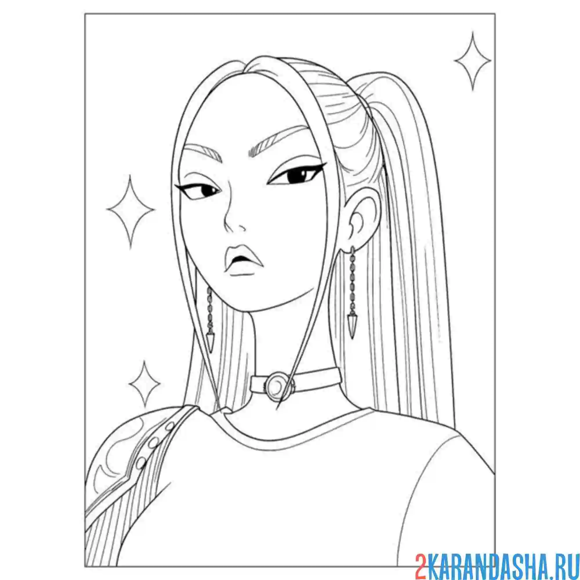 Раскраска руми портрет хантрикс