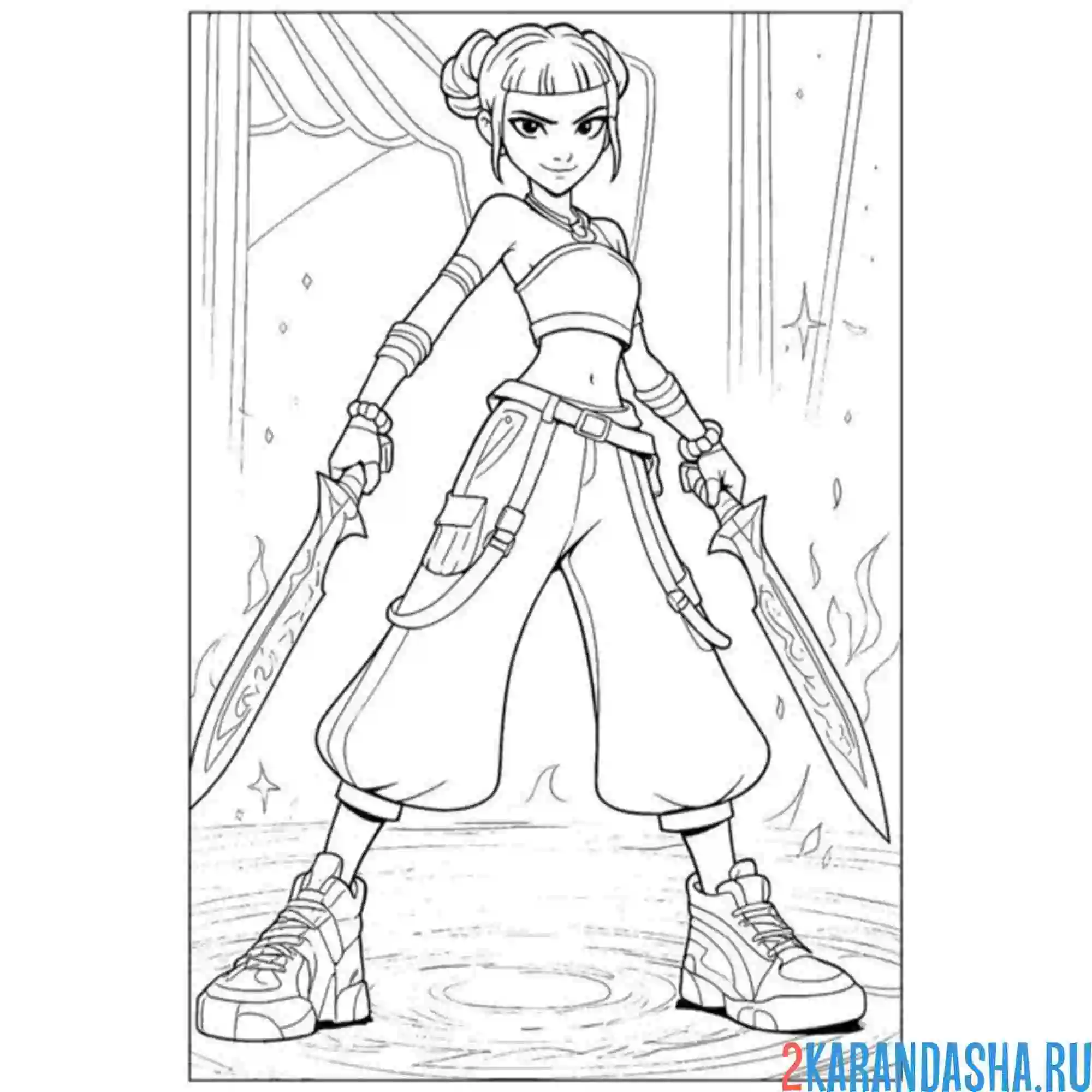 Раскраска зои воин