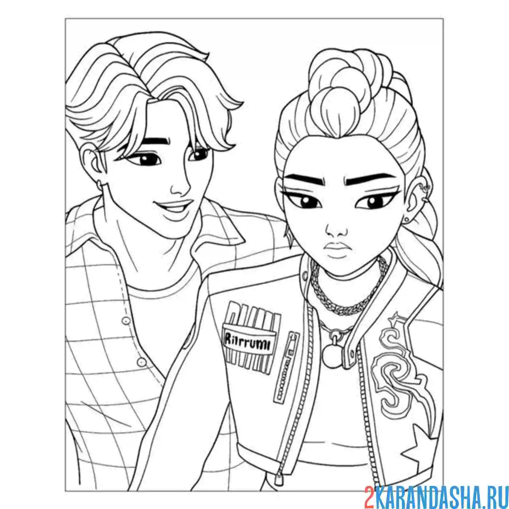 Раскраска руми и джину хантрикс