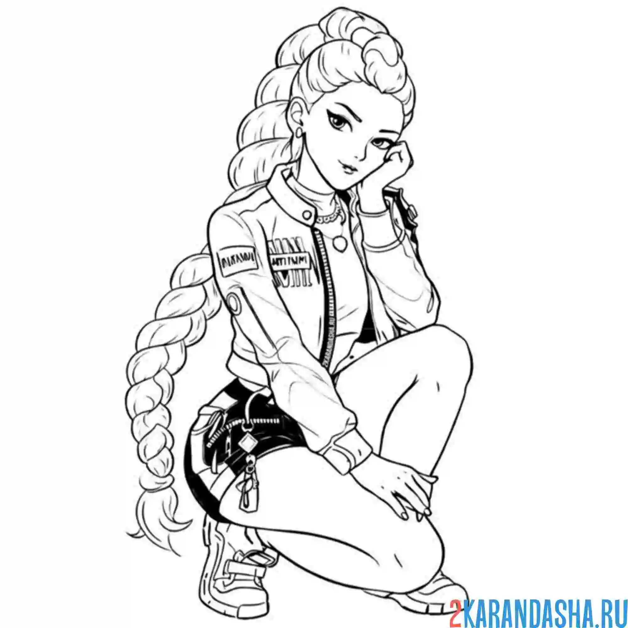 Раскраска руми хантрикс красивая