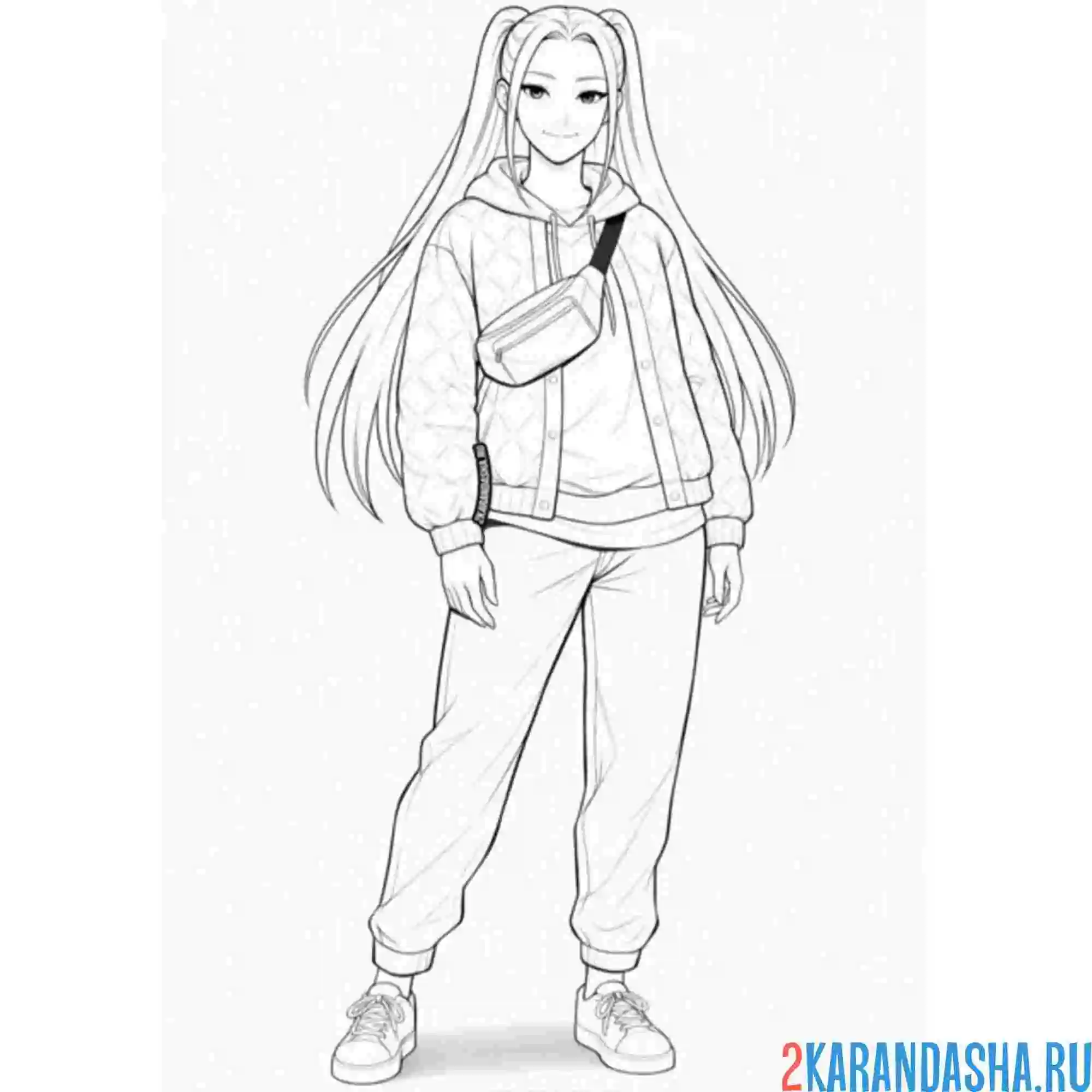 Раскраска мира в обычной одежде кей-поп-охотницы на демонов хантрикс