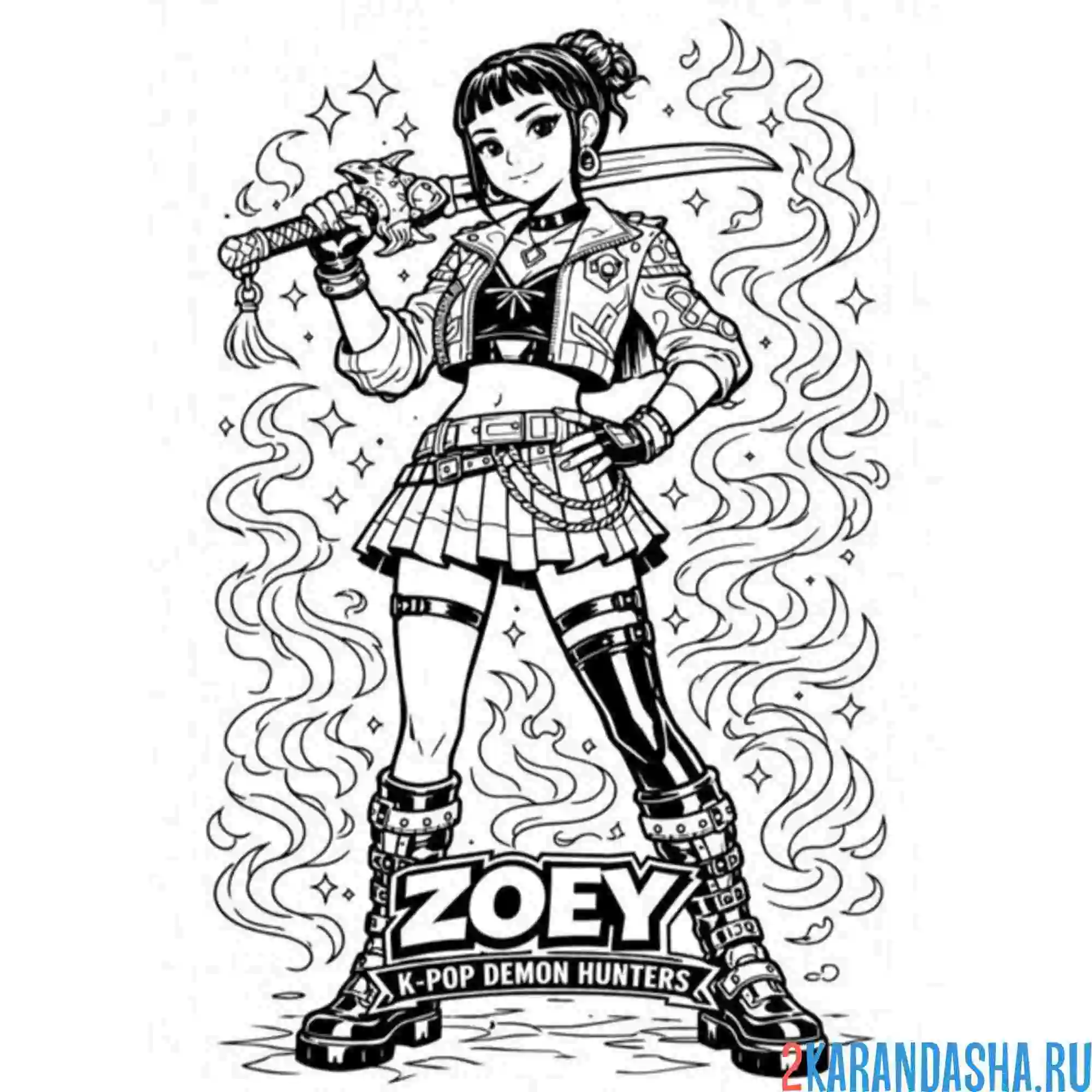 Раскраска зои персонаж из хантрикс
