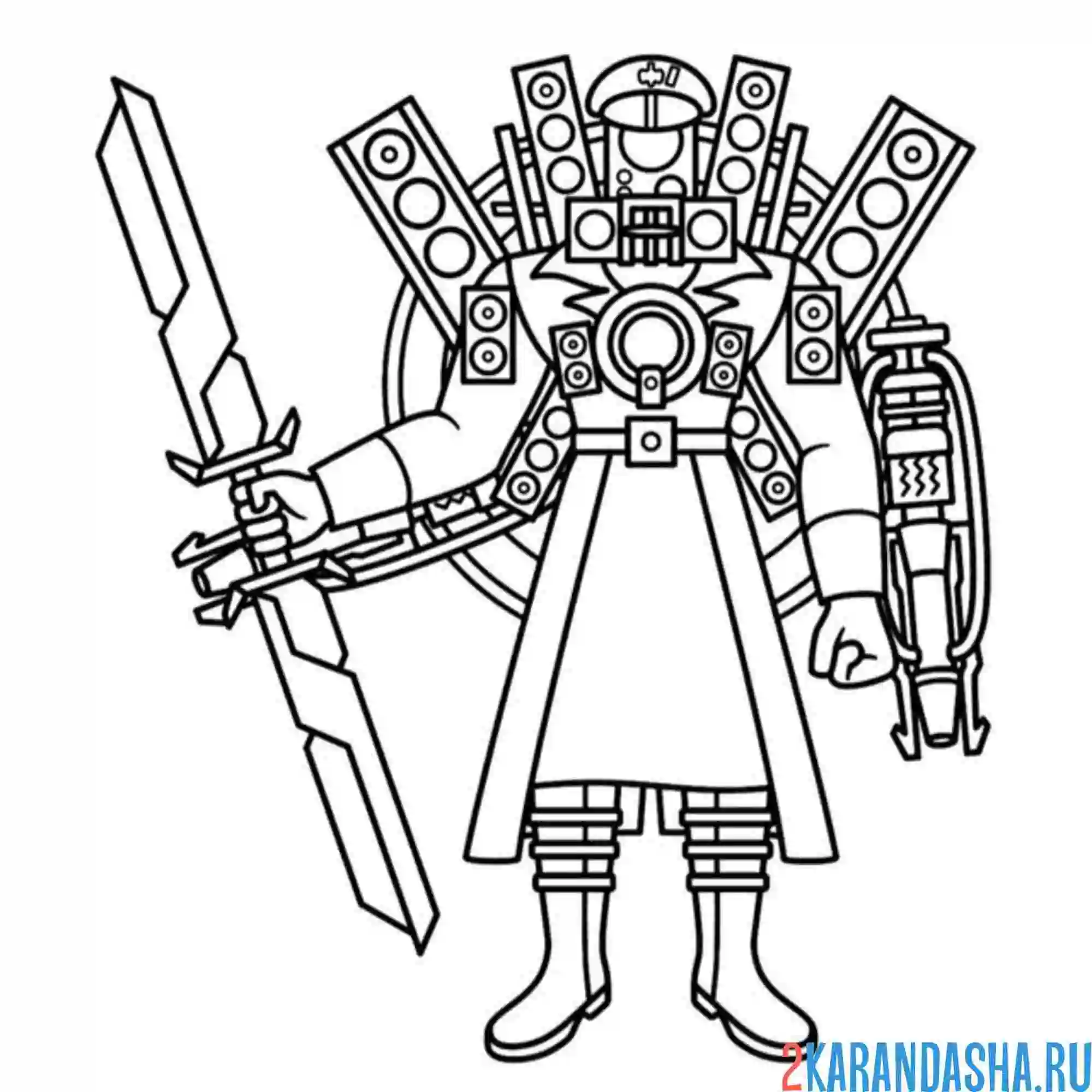 Раскраска капитан титан спикермен