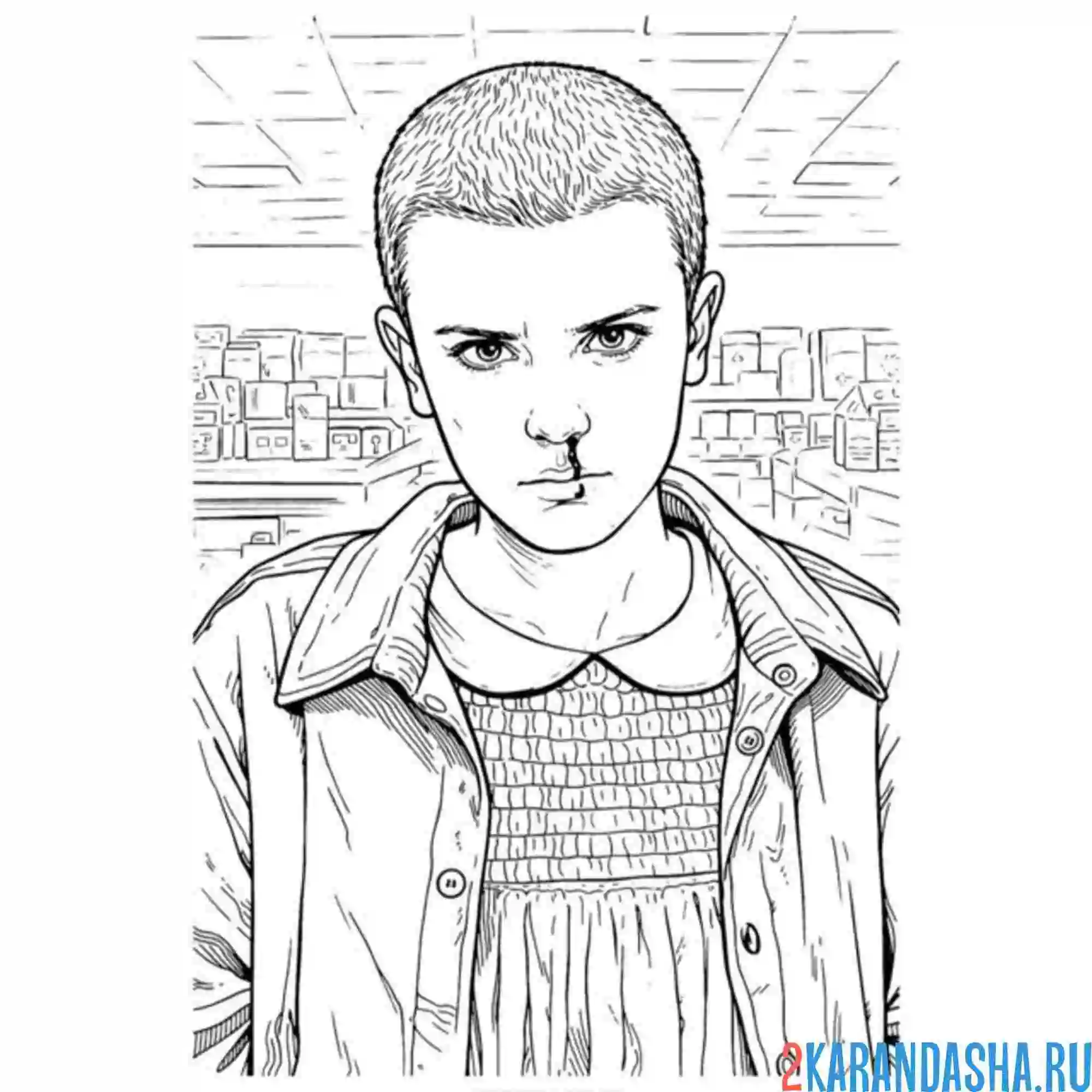 Раскраска одиннадцатая первый сезон очень странные дела осд