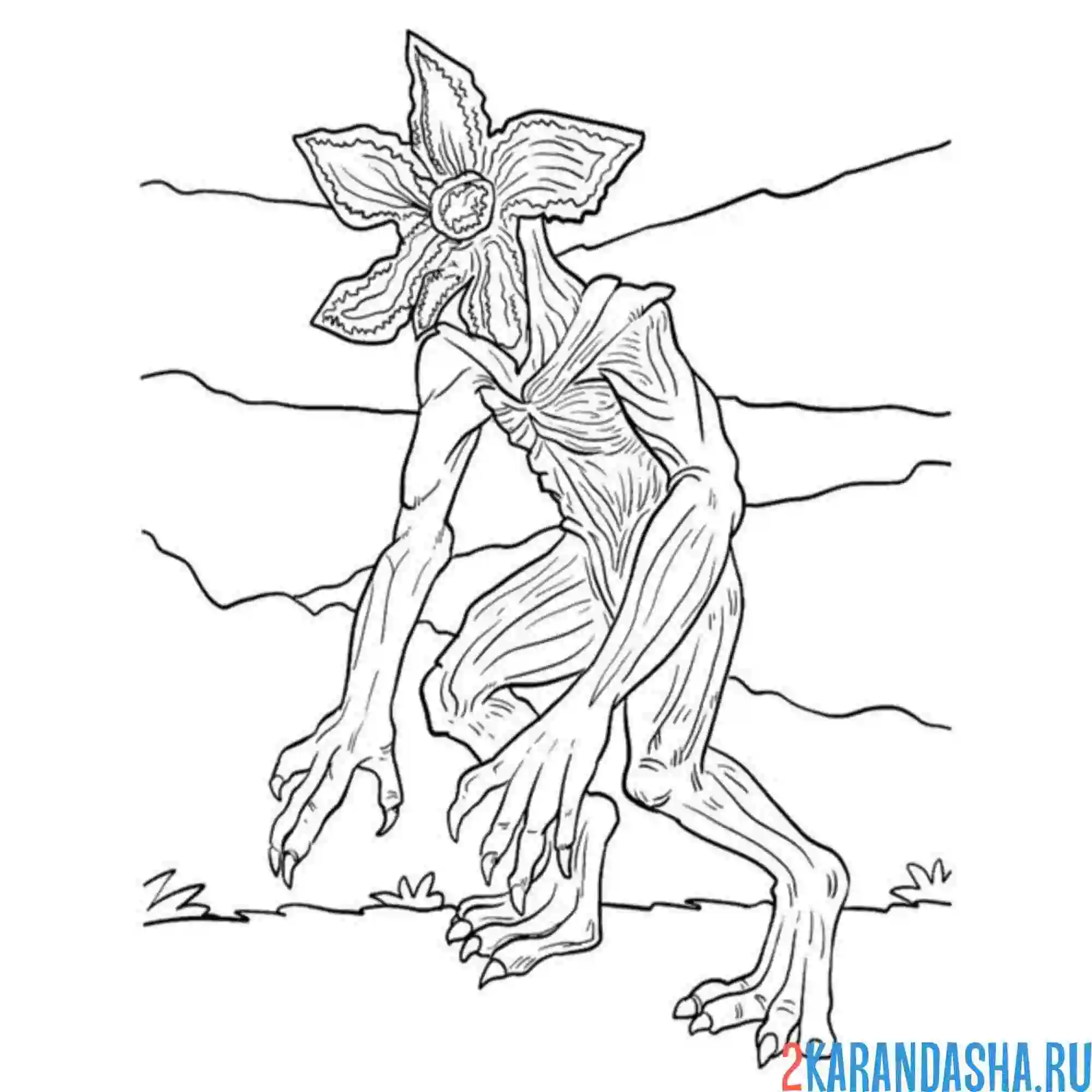 Раскраска демогоргон из очень странные дела осд