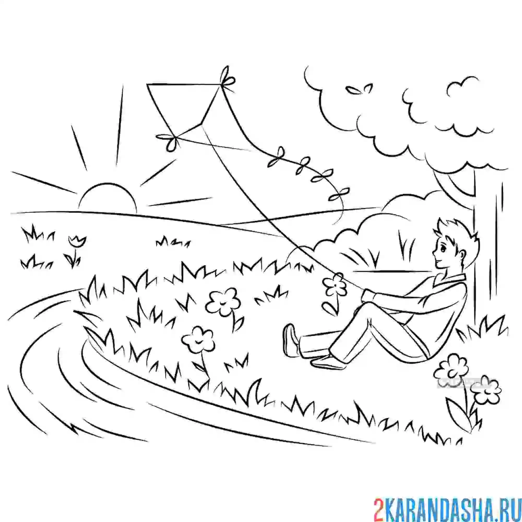 Раскраска весенняя рыбалка