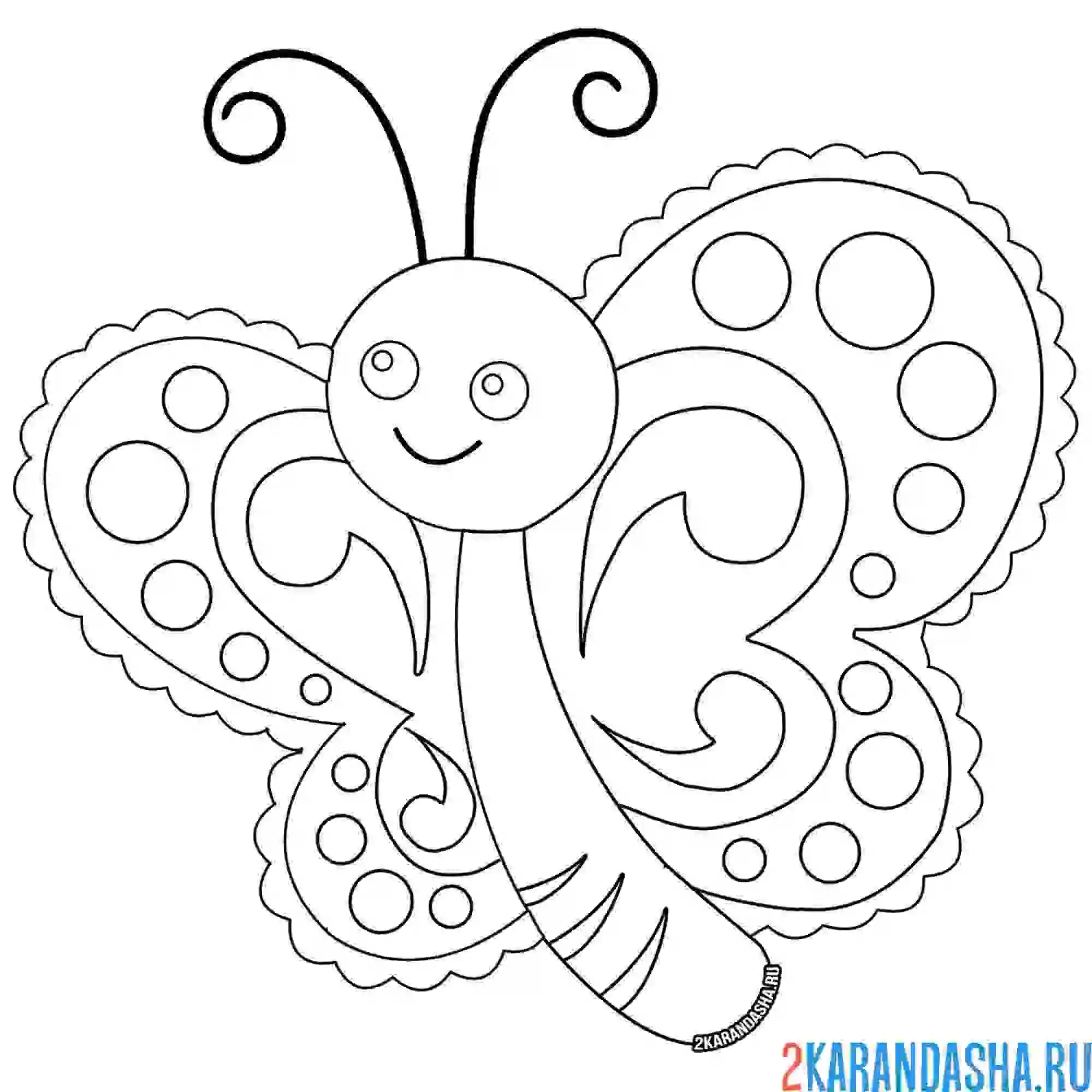 Раскраска легкая раскраска бабочки