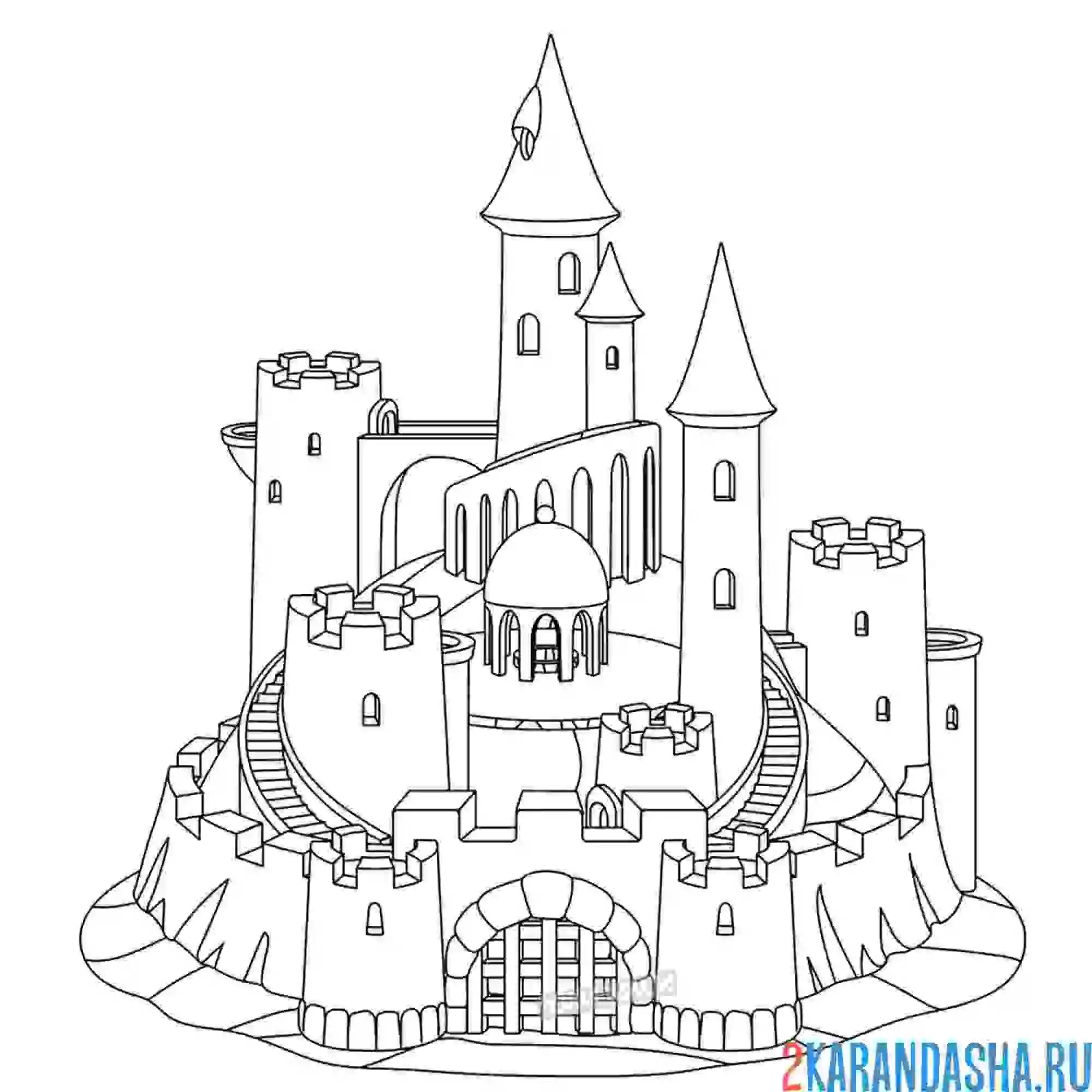 Раскраска замок из песка