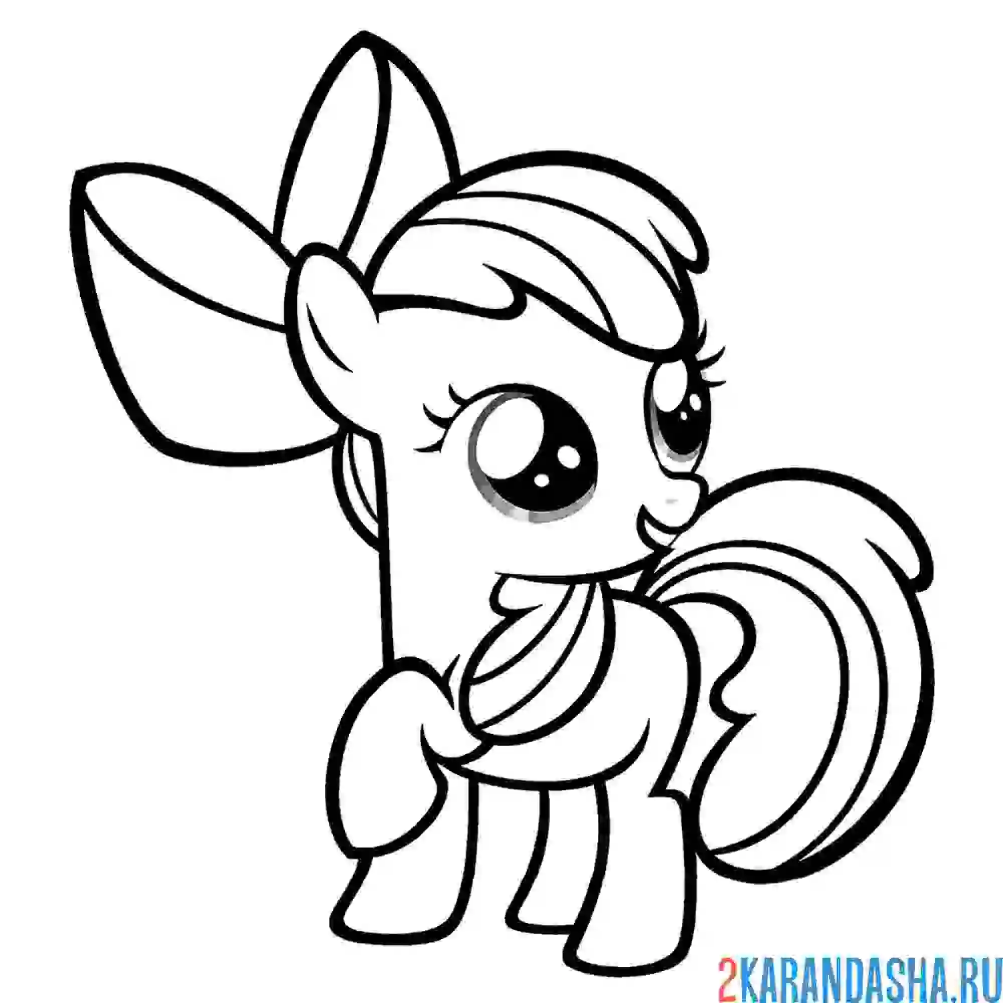 Раскраска эппл блум с бантом