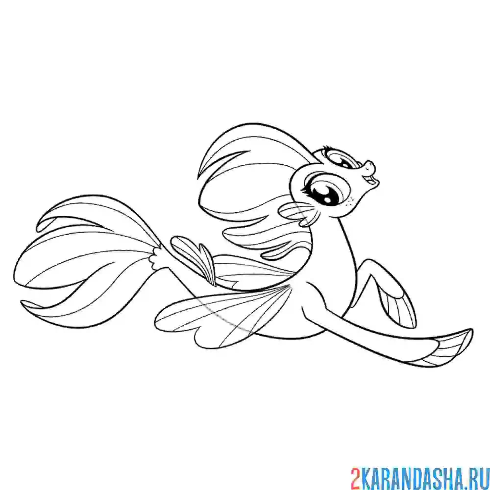 Раскраска хейвен бей с хвостом русалки