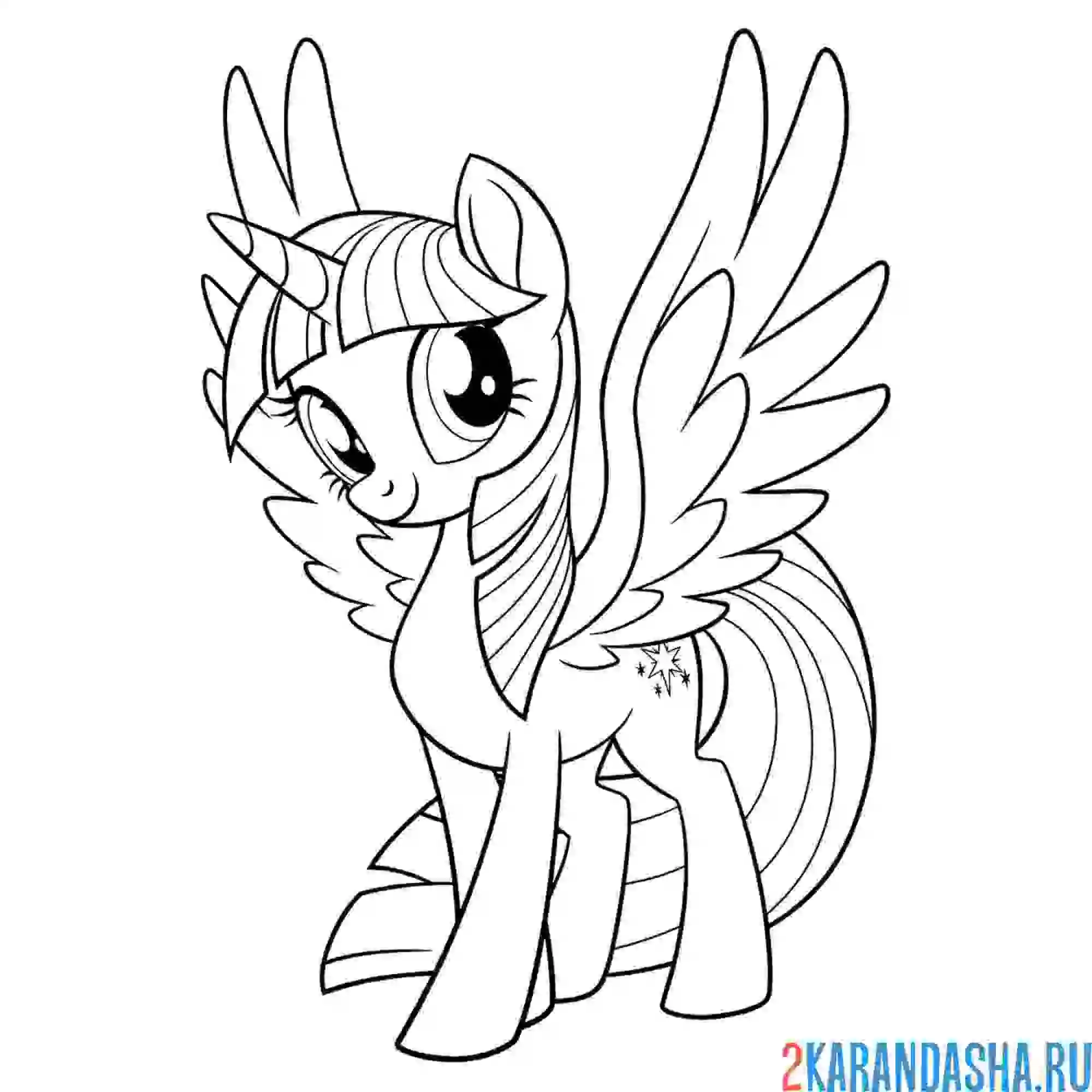 Раскраска сумеречная искорка красивая
