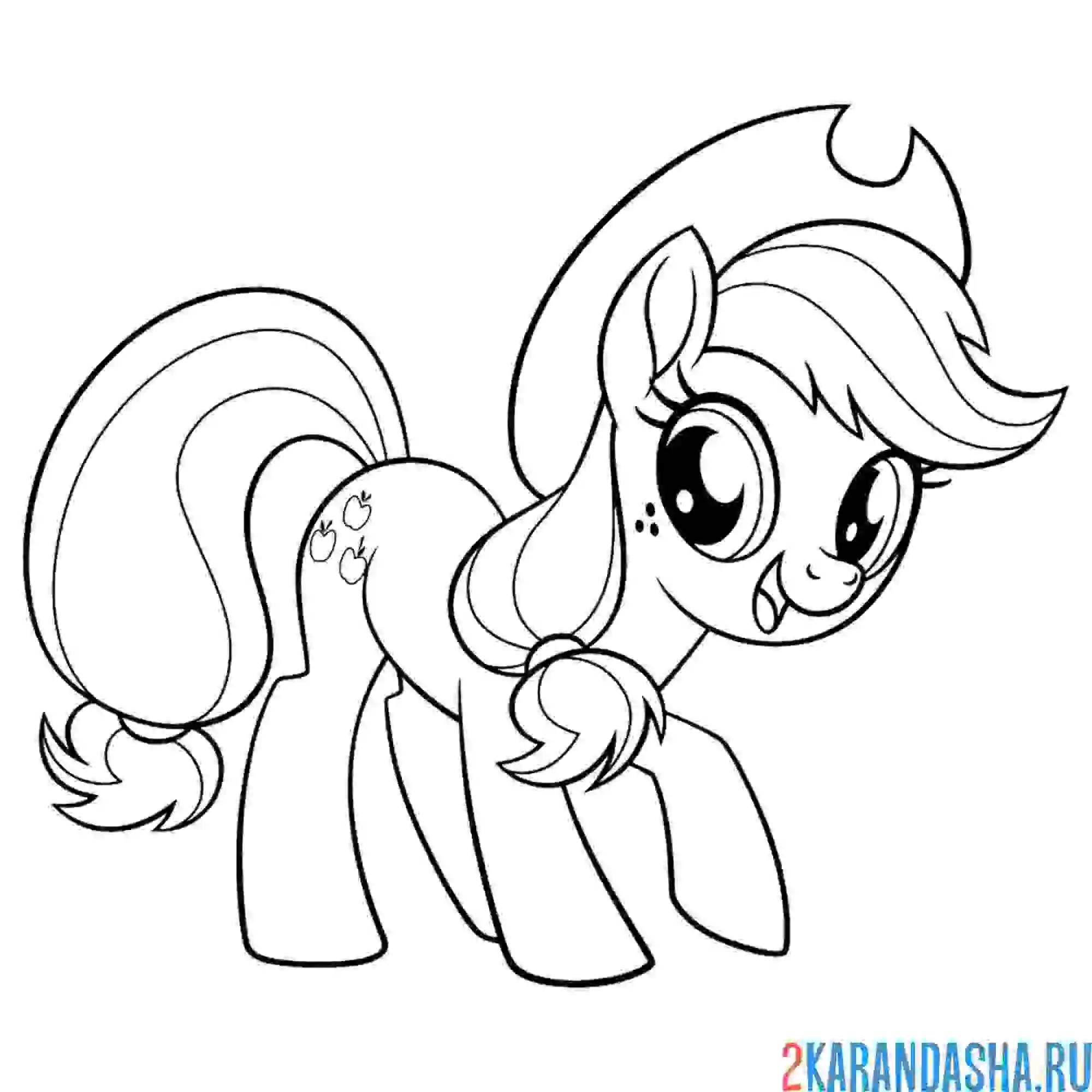 Раскраска эппл джек в шляпе девочка