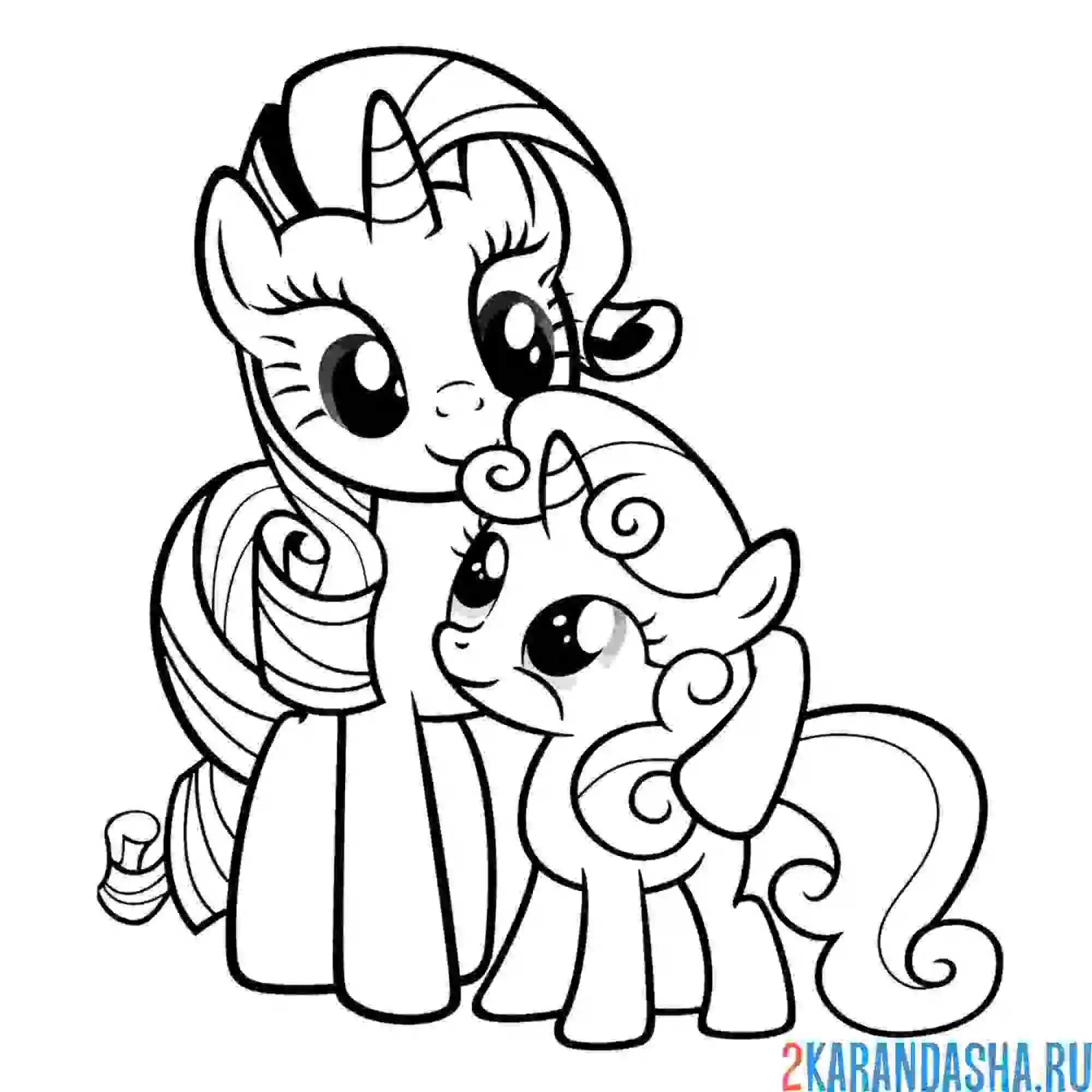 Раскраска флаттершай и малыш