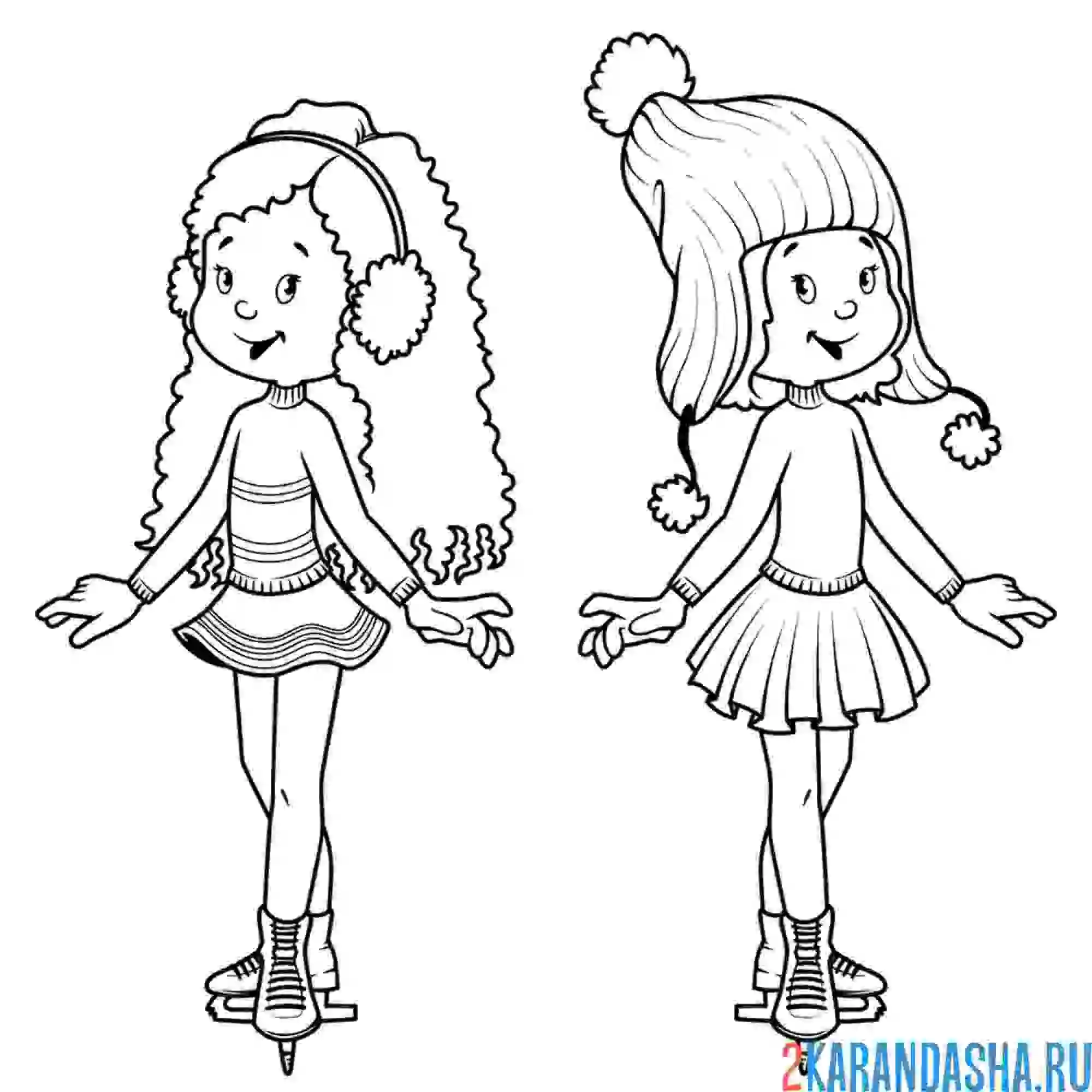 Раскраска фигурное катание на коньках зимний вид спорта