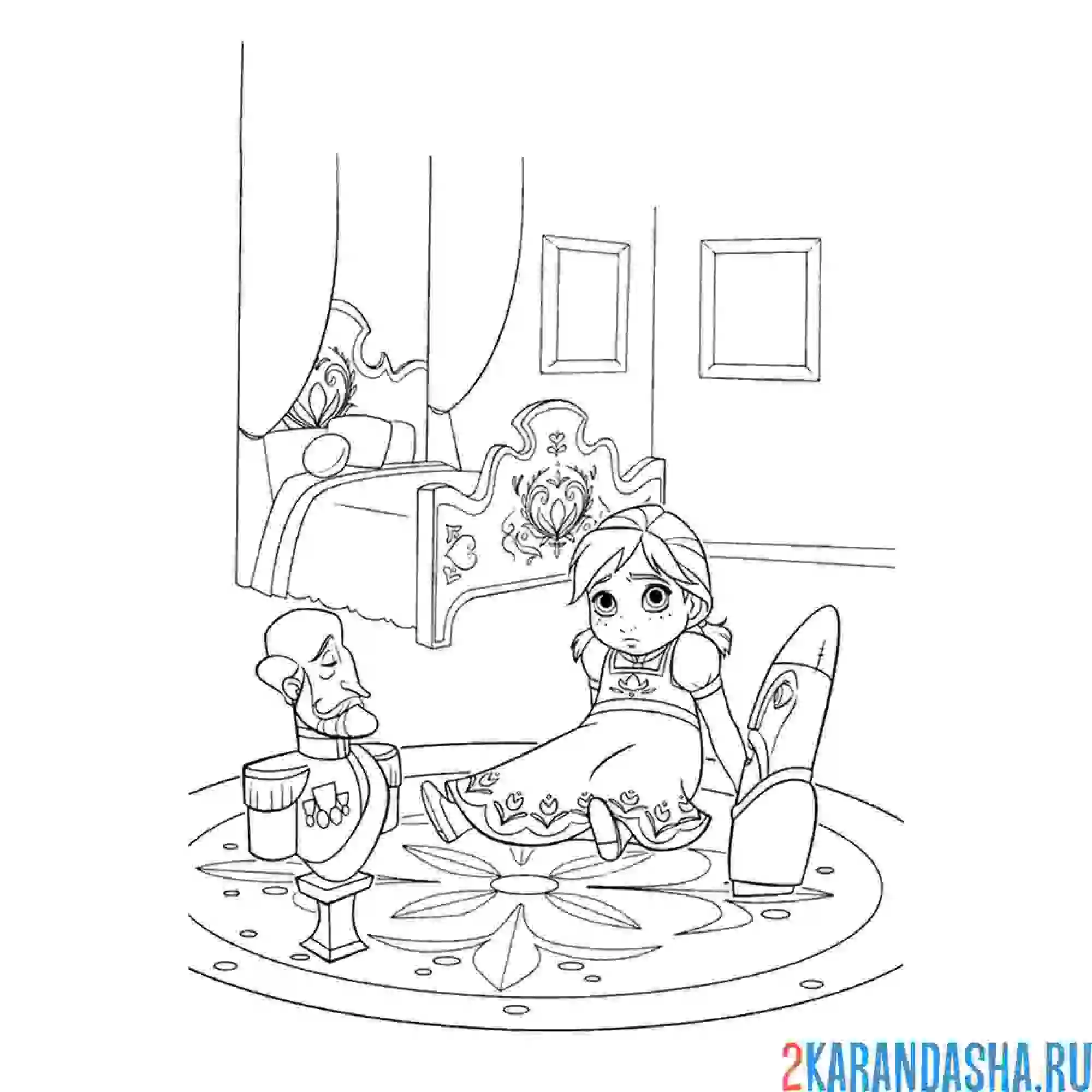 Раскраска маленькая анна в детстве