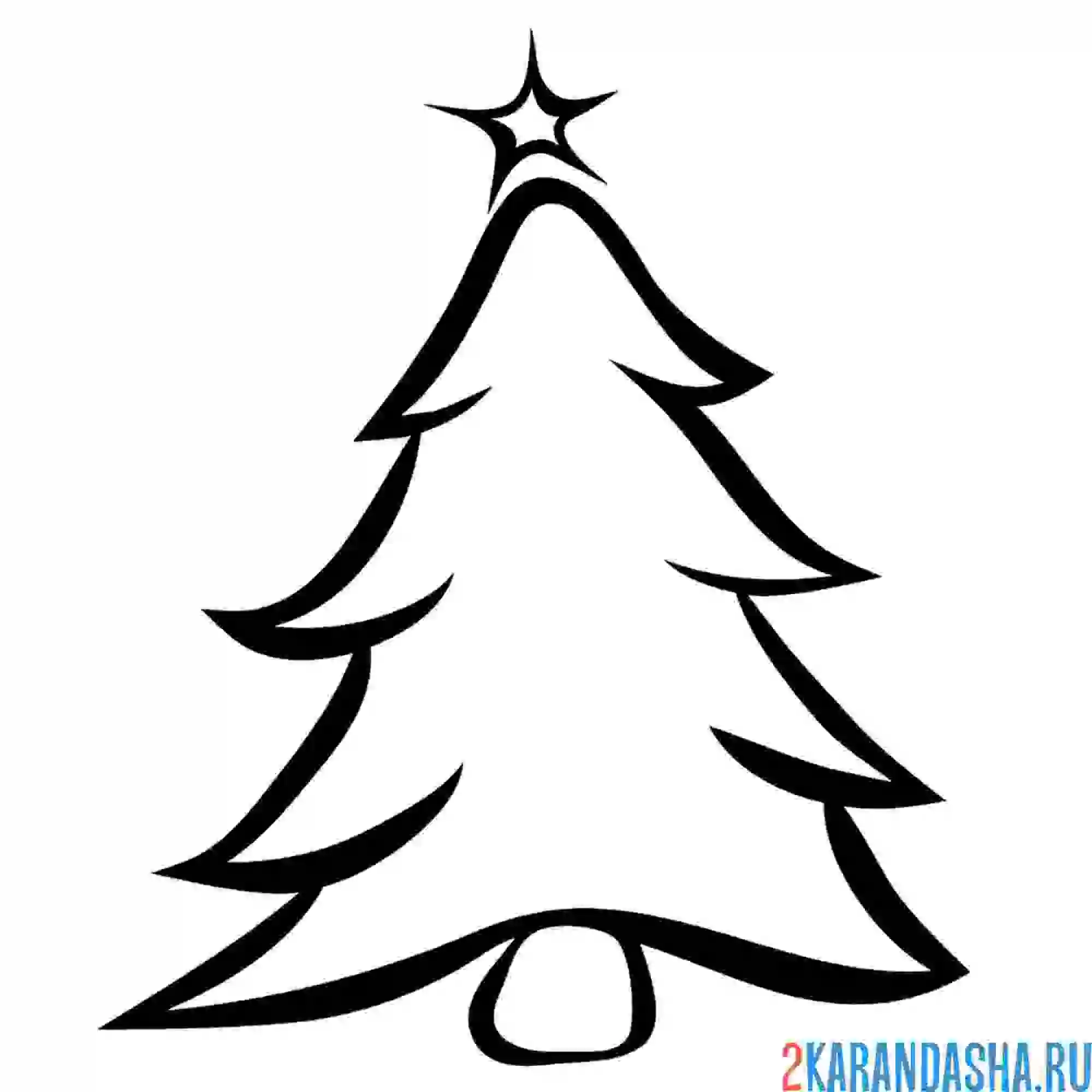 Раскраска дерево елка
