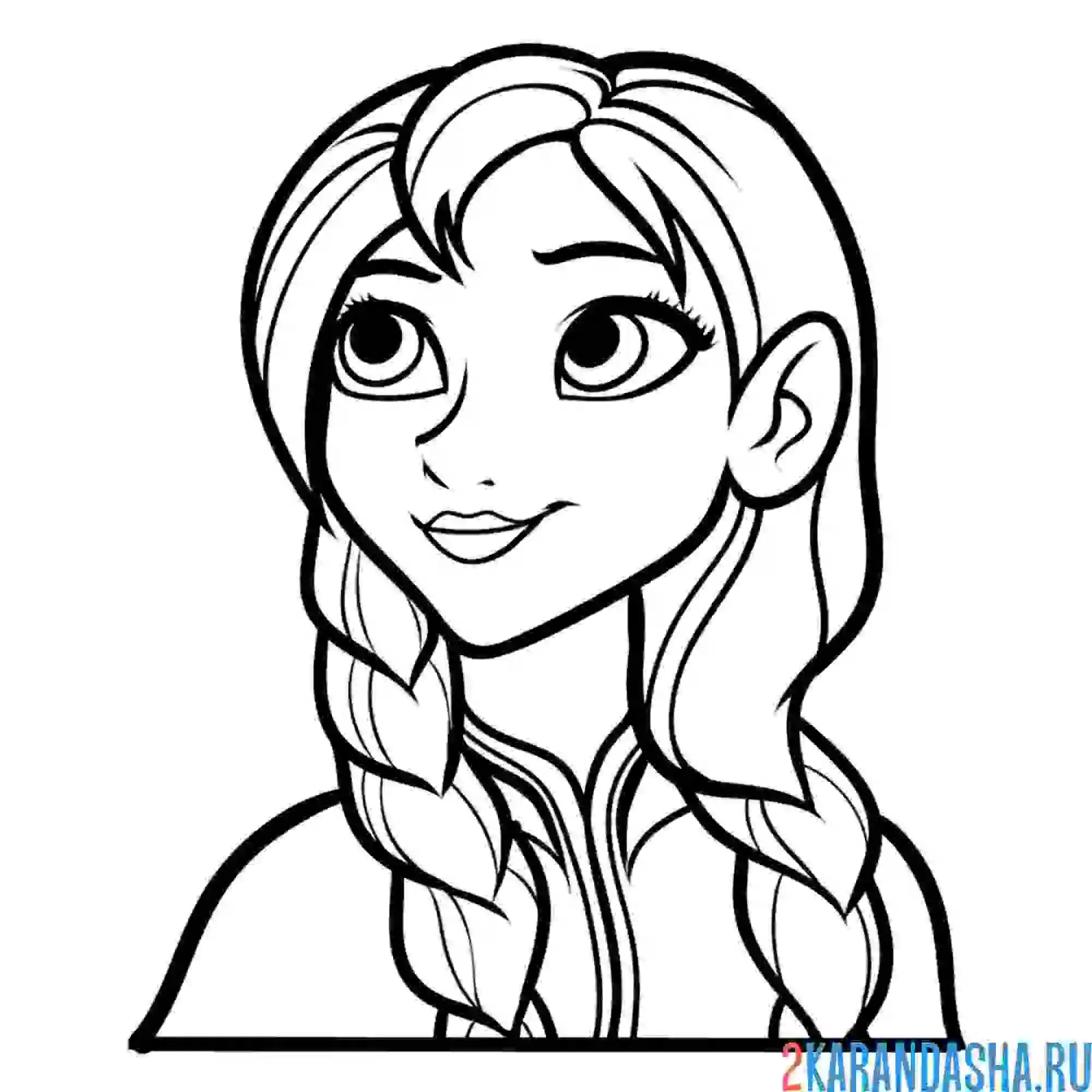 Раскраска красивая принцесса анна