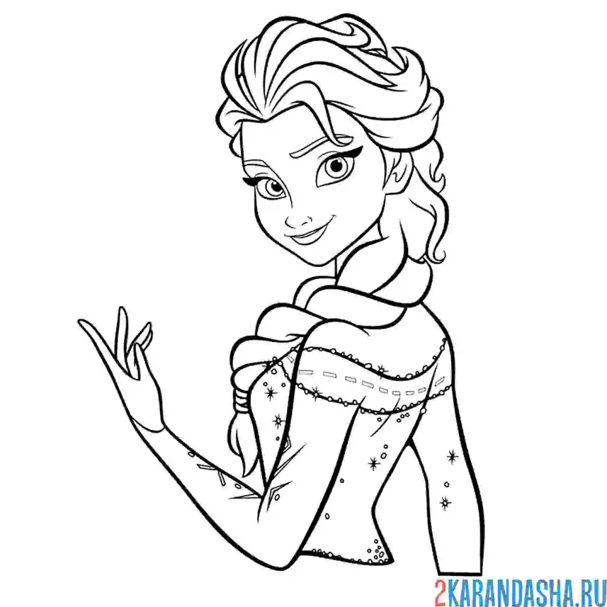 Раскраска красивая эльза