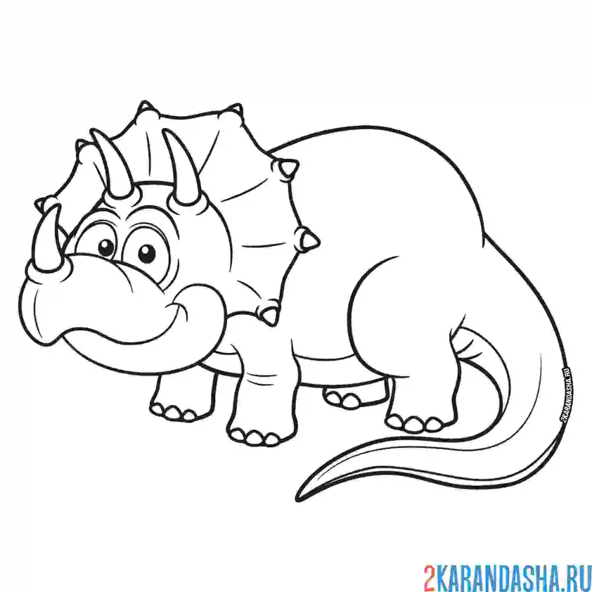 Раскраска динозавр трицератопс