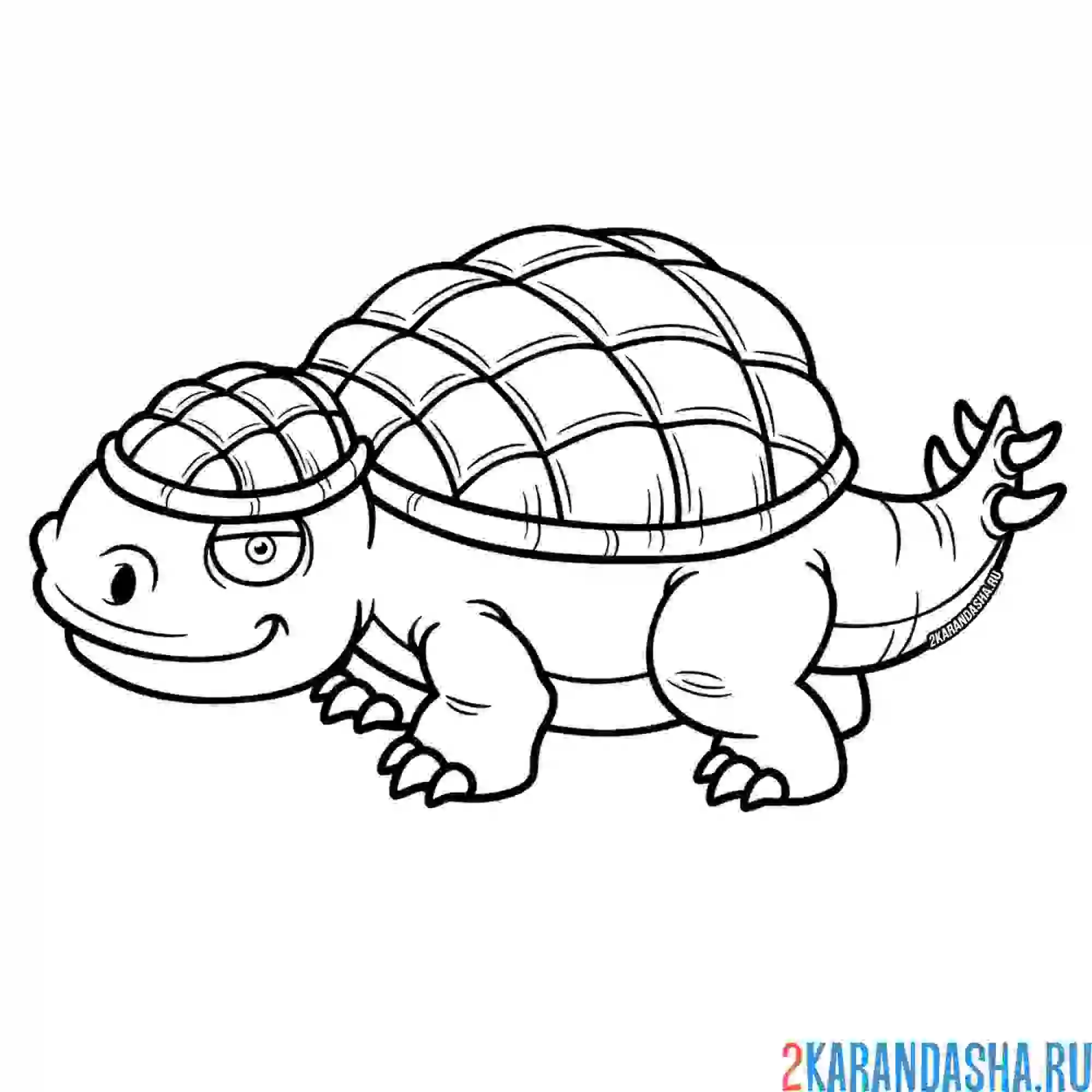 Раскраска динозавр анкилозавр