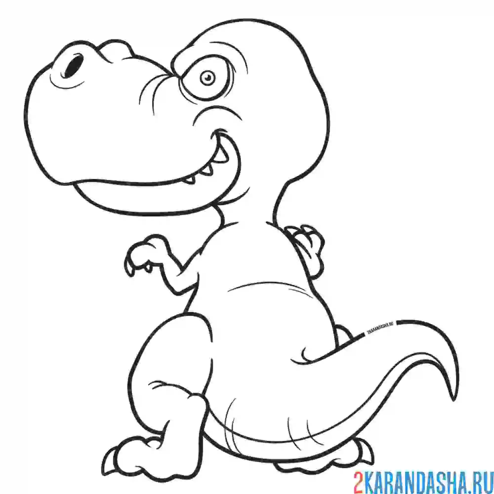 Раскраска тираннозавр динозавр