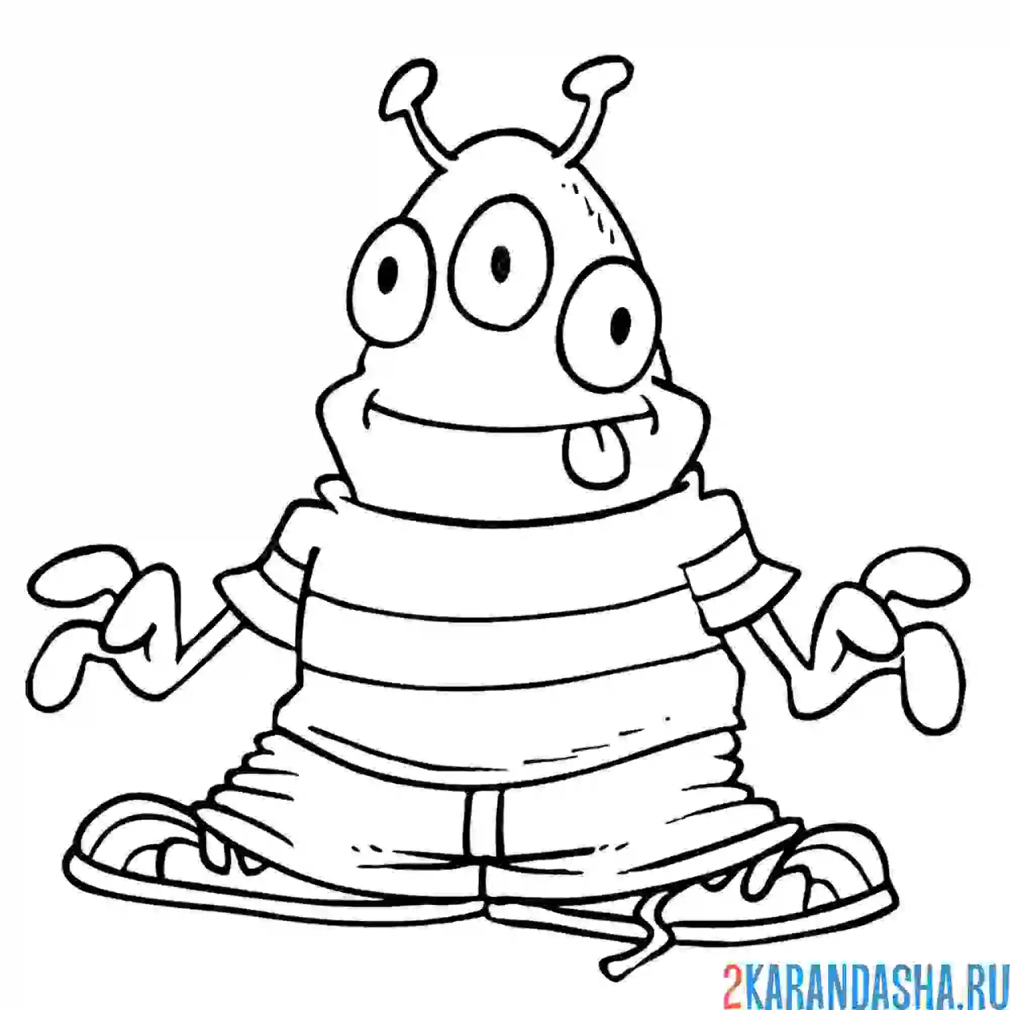 Раскраска смешной инопланетянин