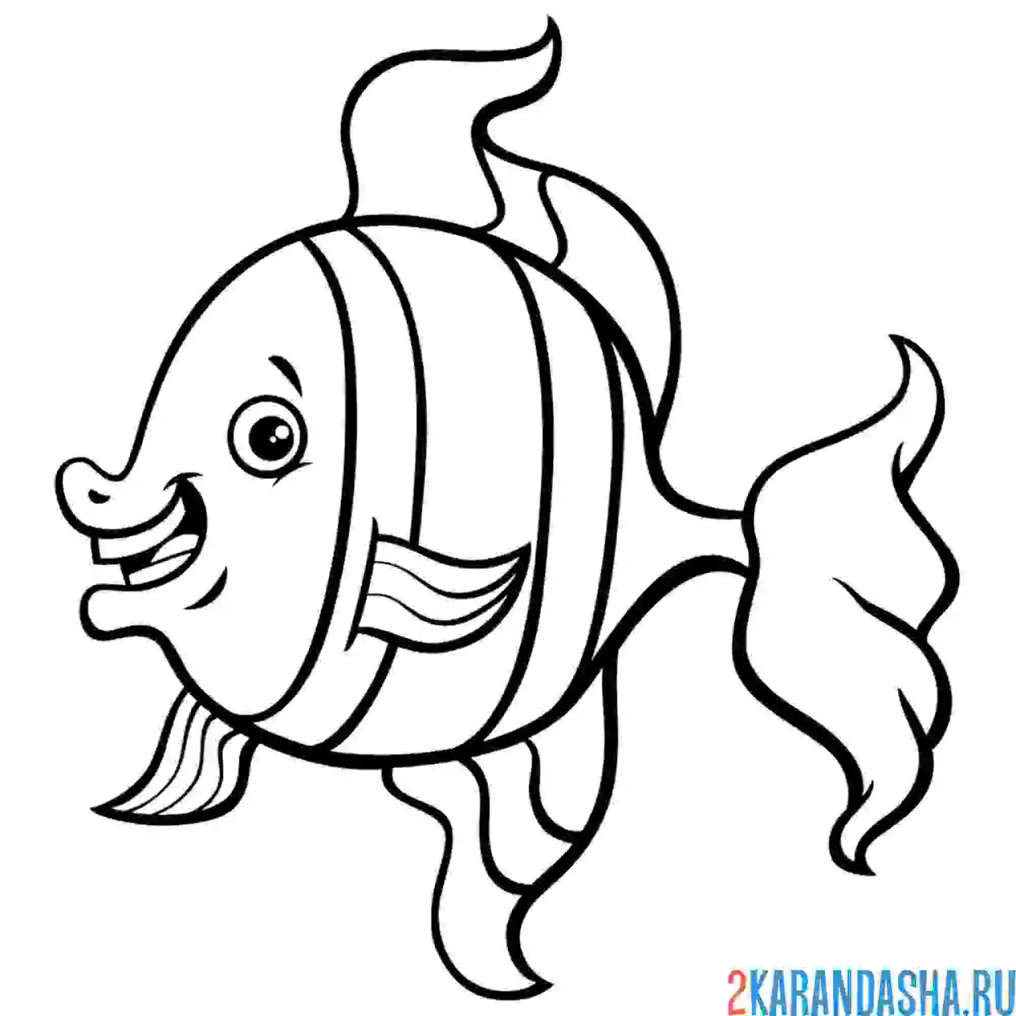 Раскраска рыбка морская