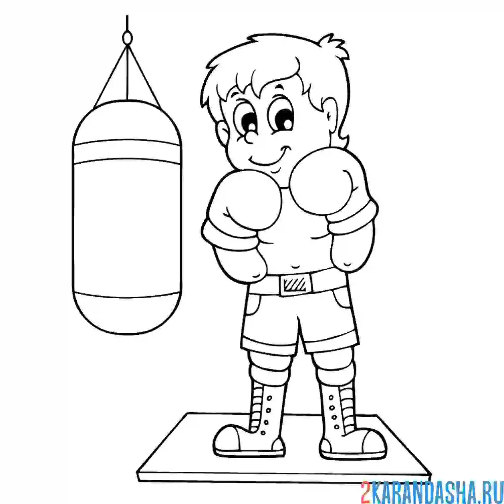Раскраска бокс спорт для сильных