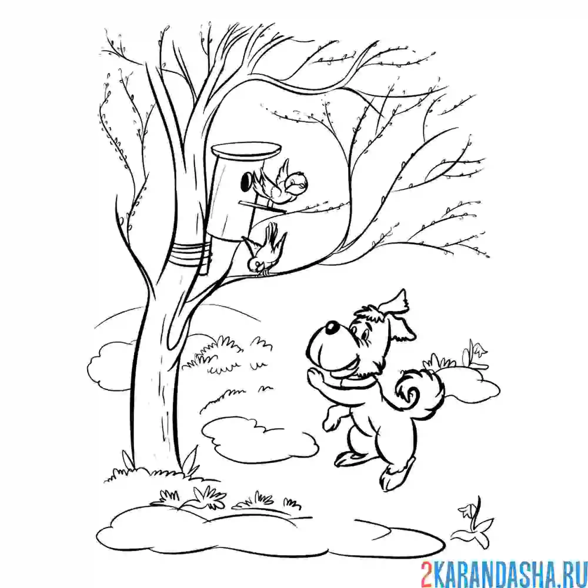 Раскраска весенний лес