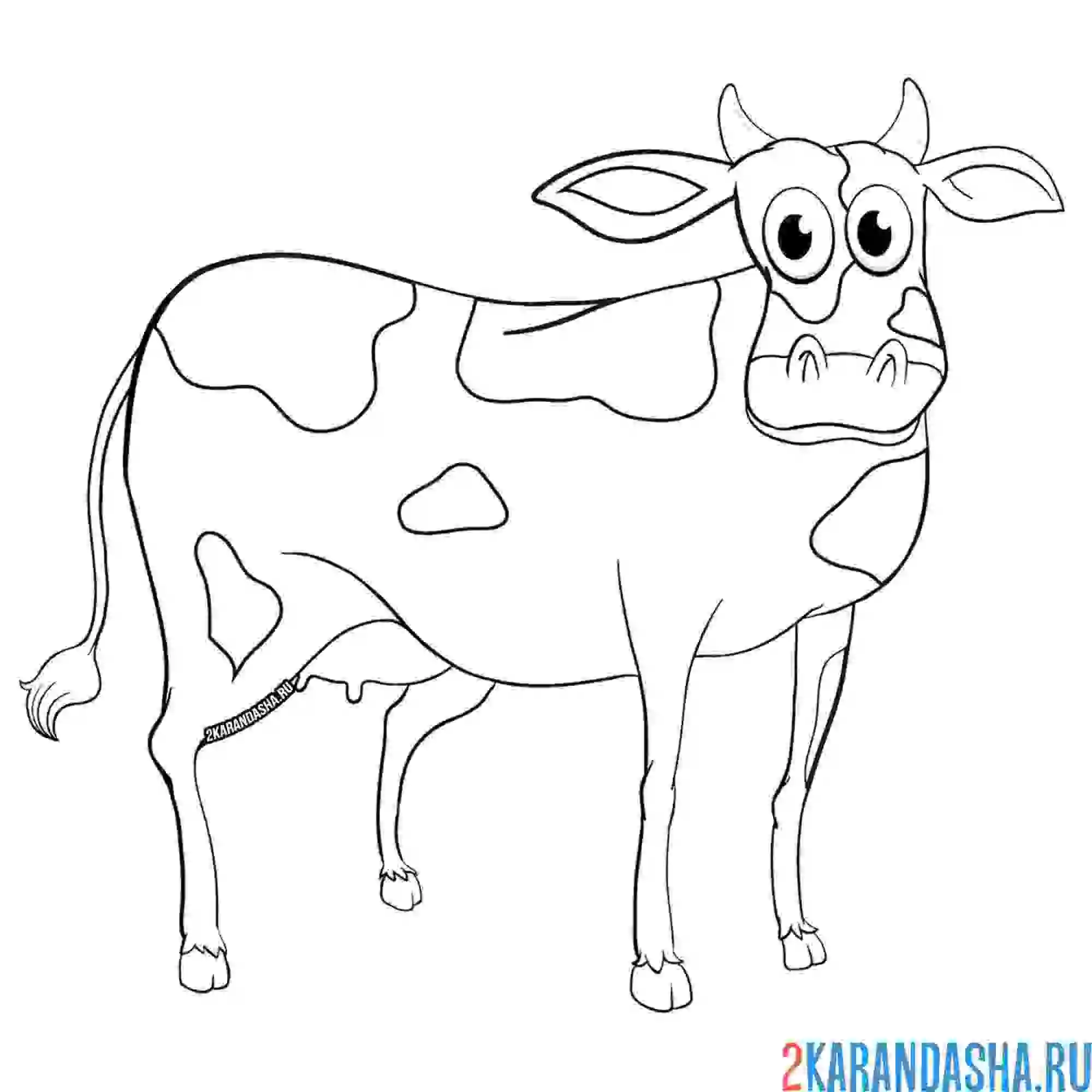 Раскраска коровка му-му