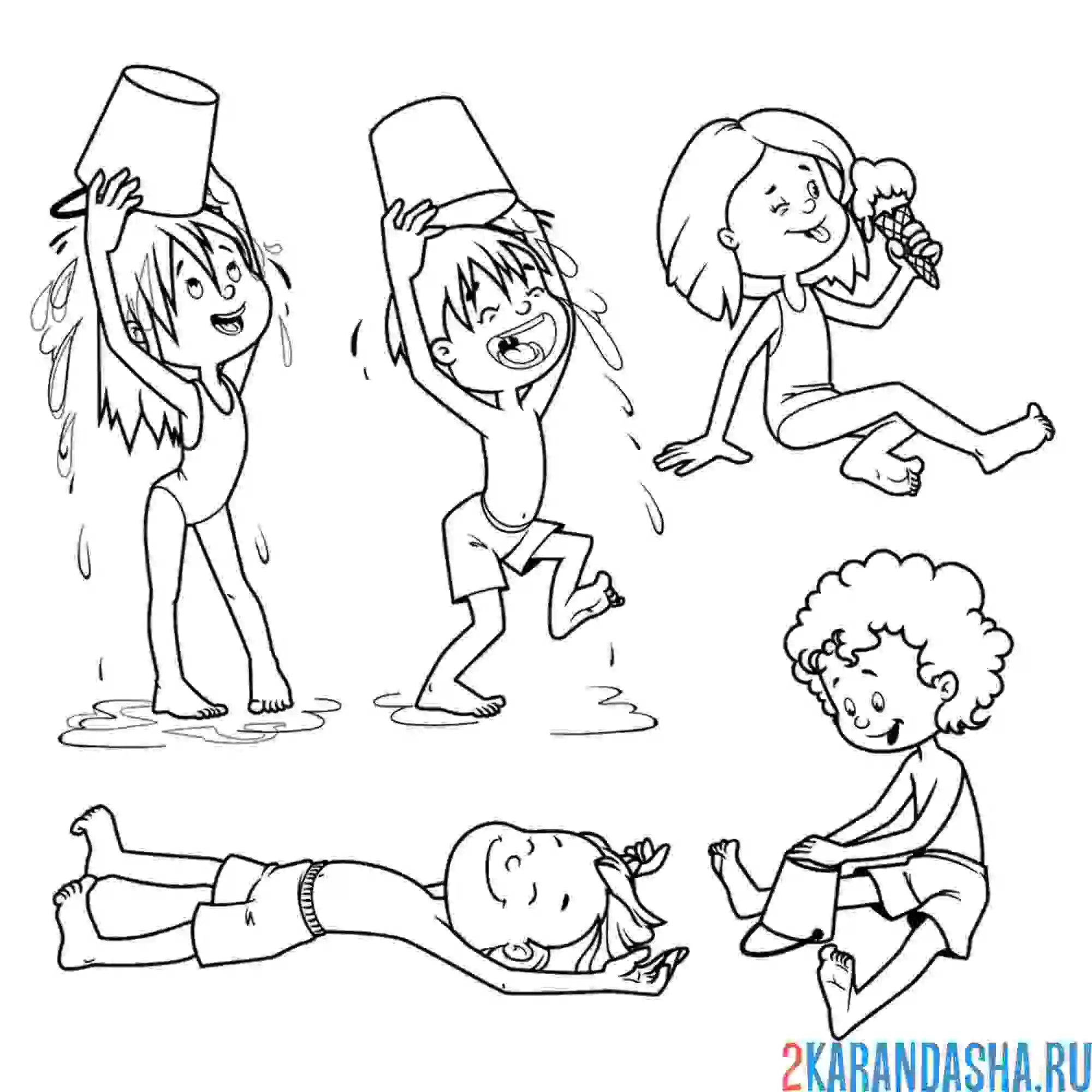 Раскраска детские летние забавы