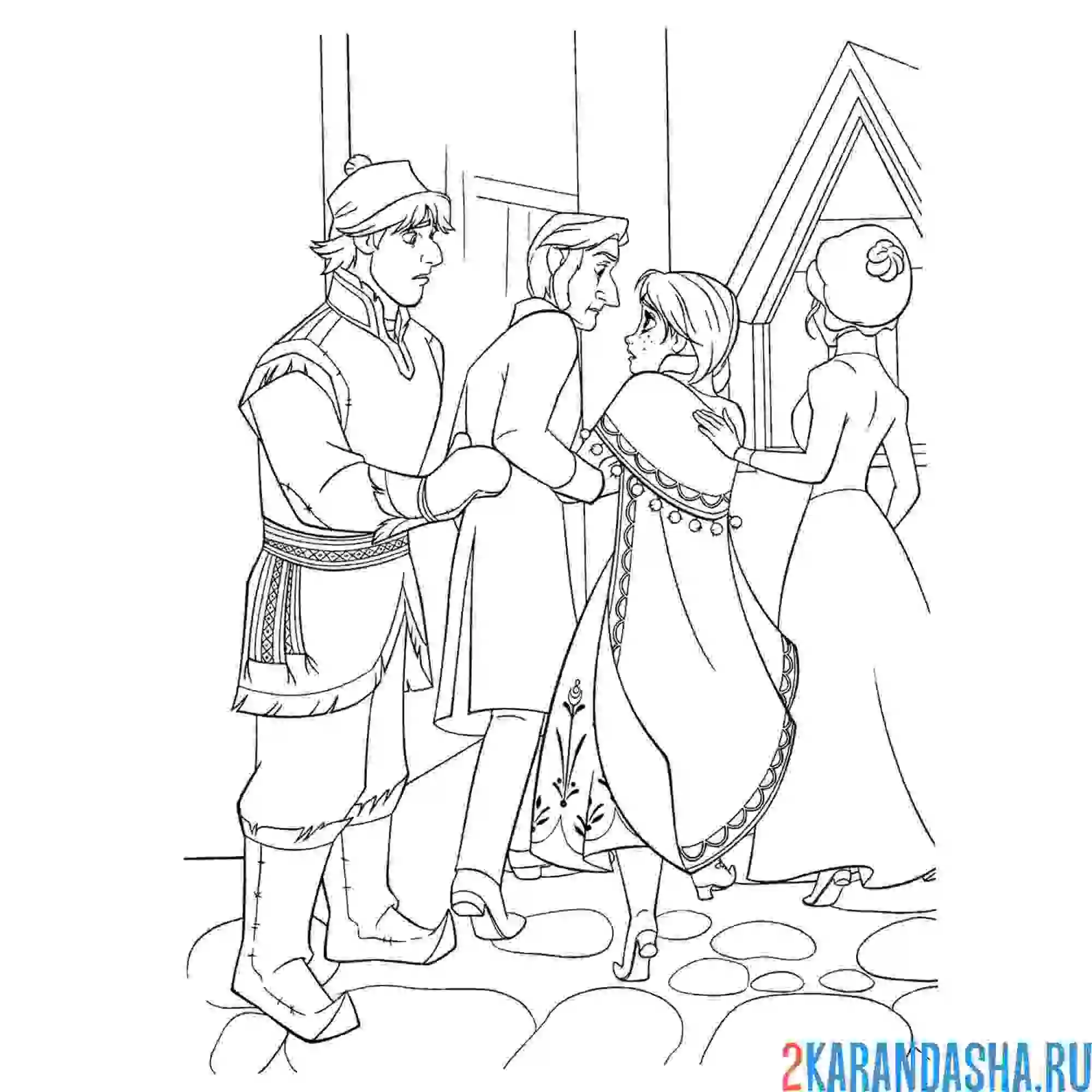 Раскраска кристофф и анна