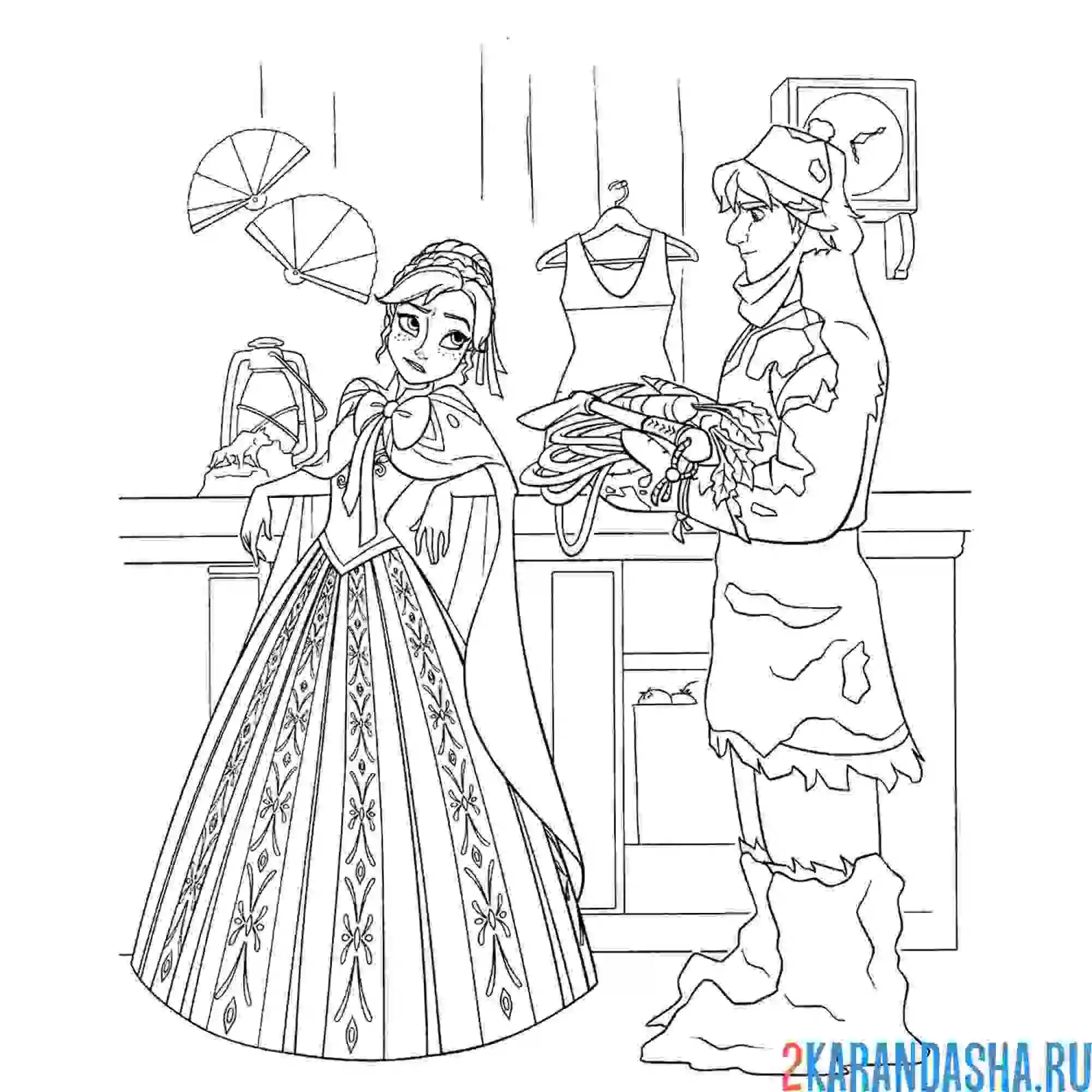 Раскраска знакомство кристоффа и анны