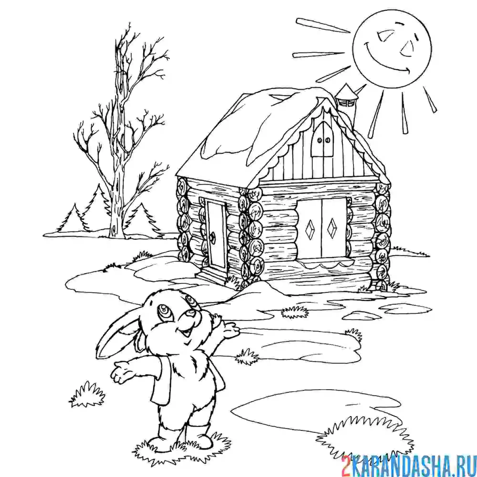 Раскраска в лесу пришла весна